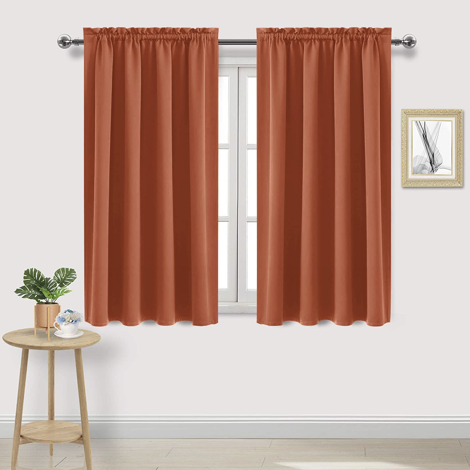 Blackout Curtains for Bedroom Living Room 52 x 45 Inch Long 2 Panels (2 Count)