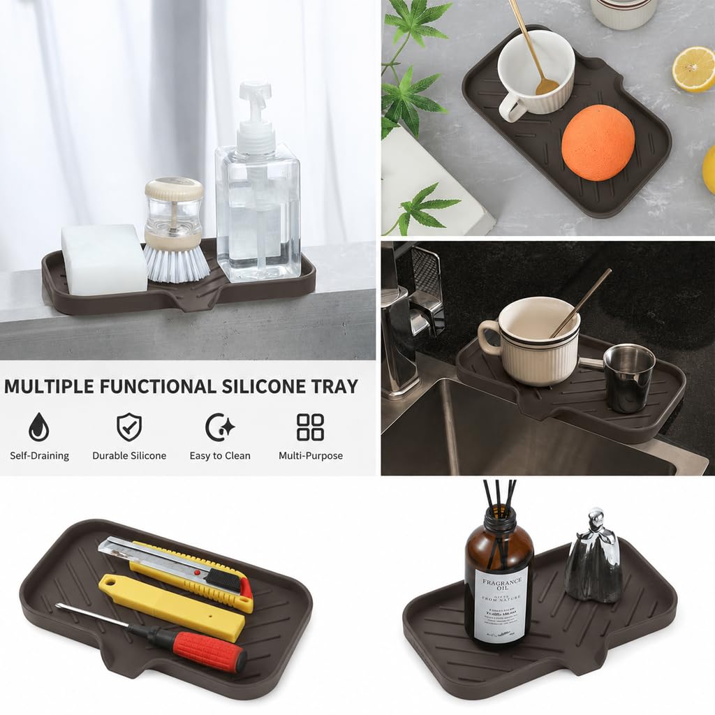 Silicone Soap Dish with Drain Spout