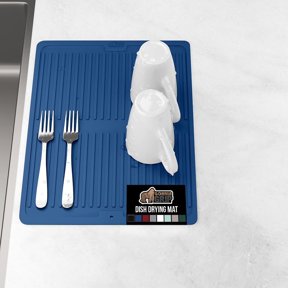 100% BPA Free Patented Silicone Dish Drying Mat for Kitchen Counter