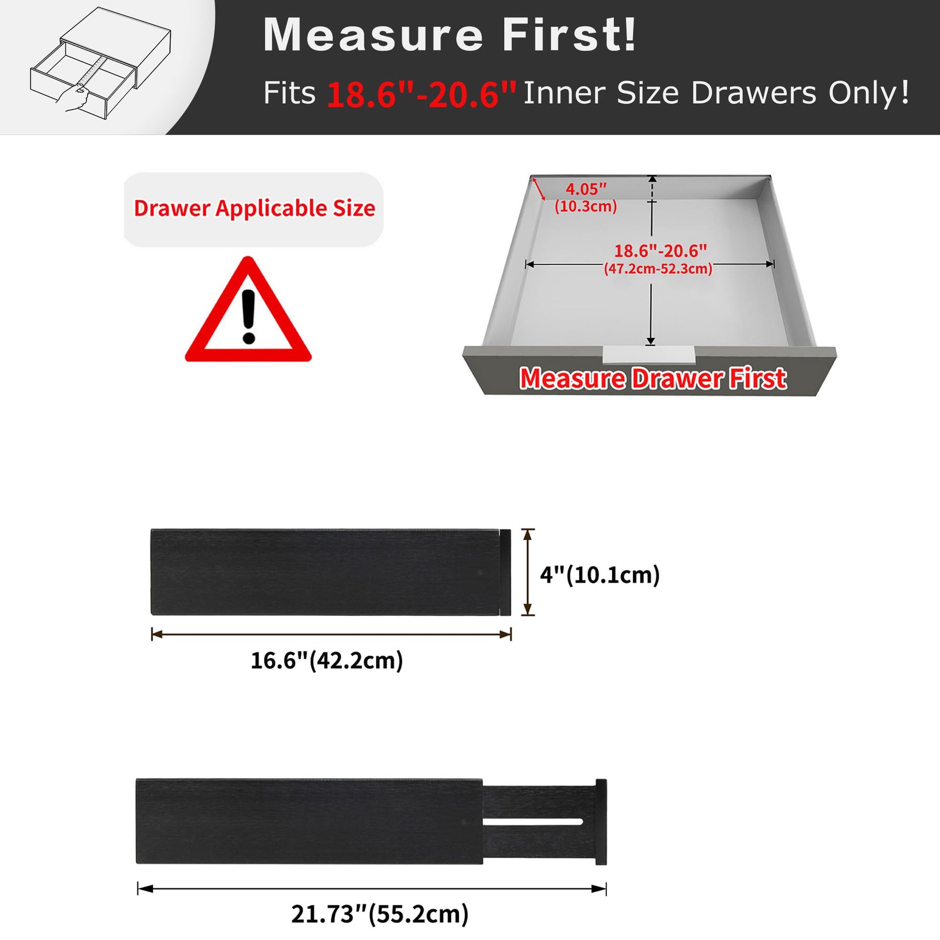 Bamboo Drawer Dividers Large