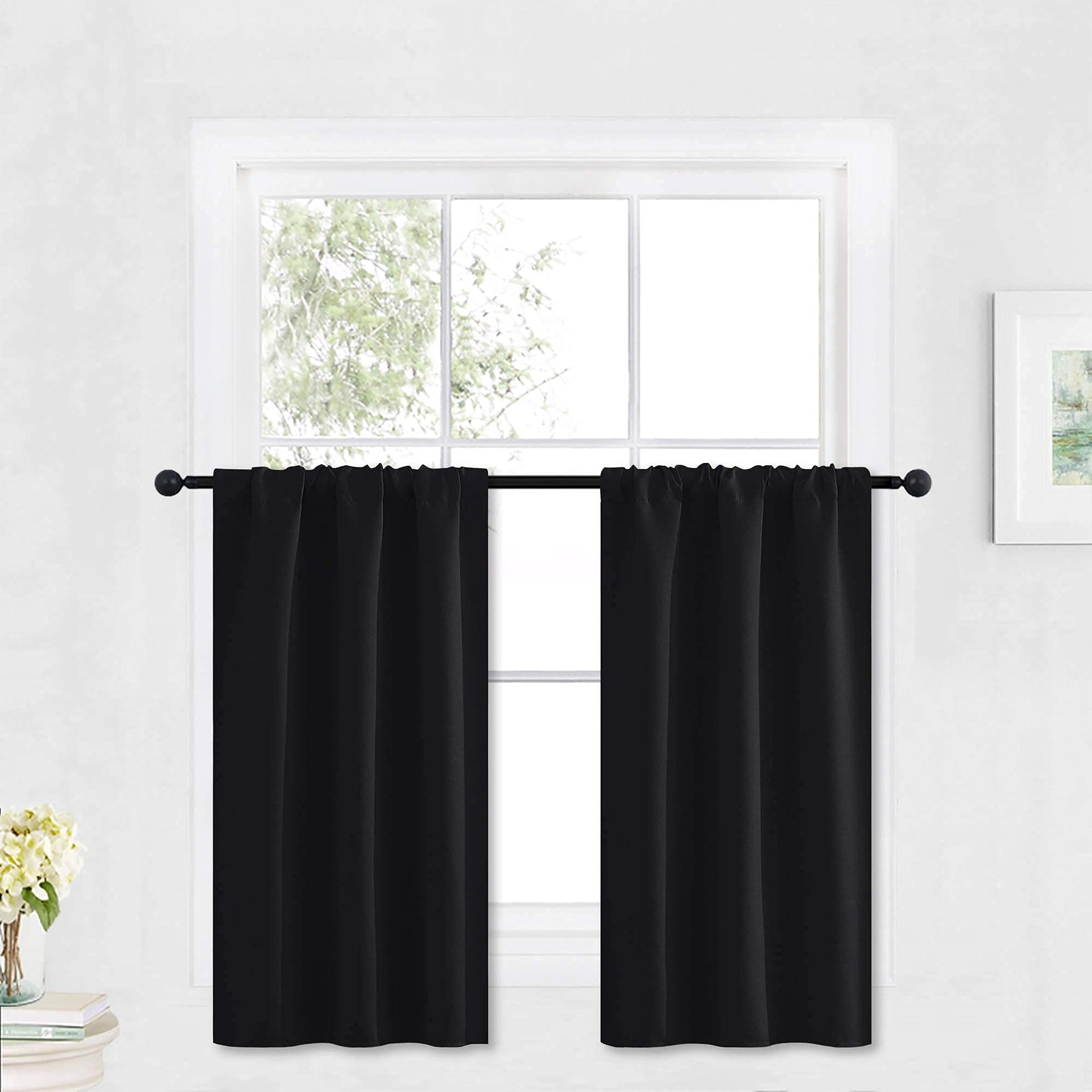Kitchen Blackout Curtains Over Sink 36 inch Length
