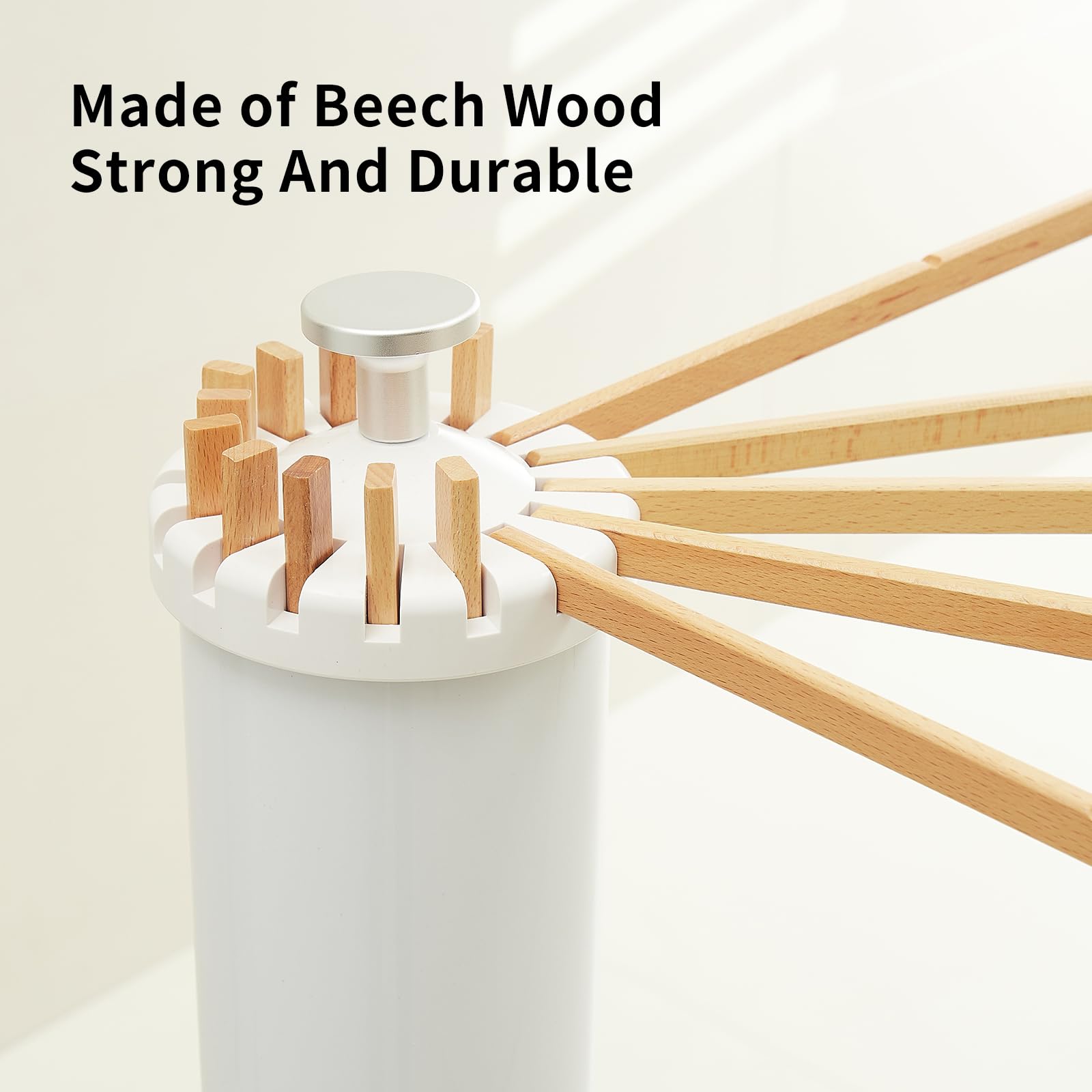 Foldable Clothes Drying Rack Tripod with Wooden 16 Rods