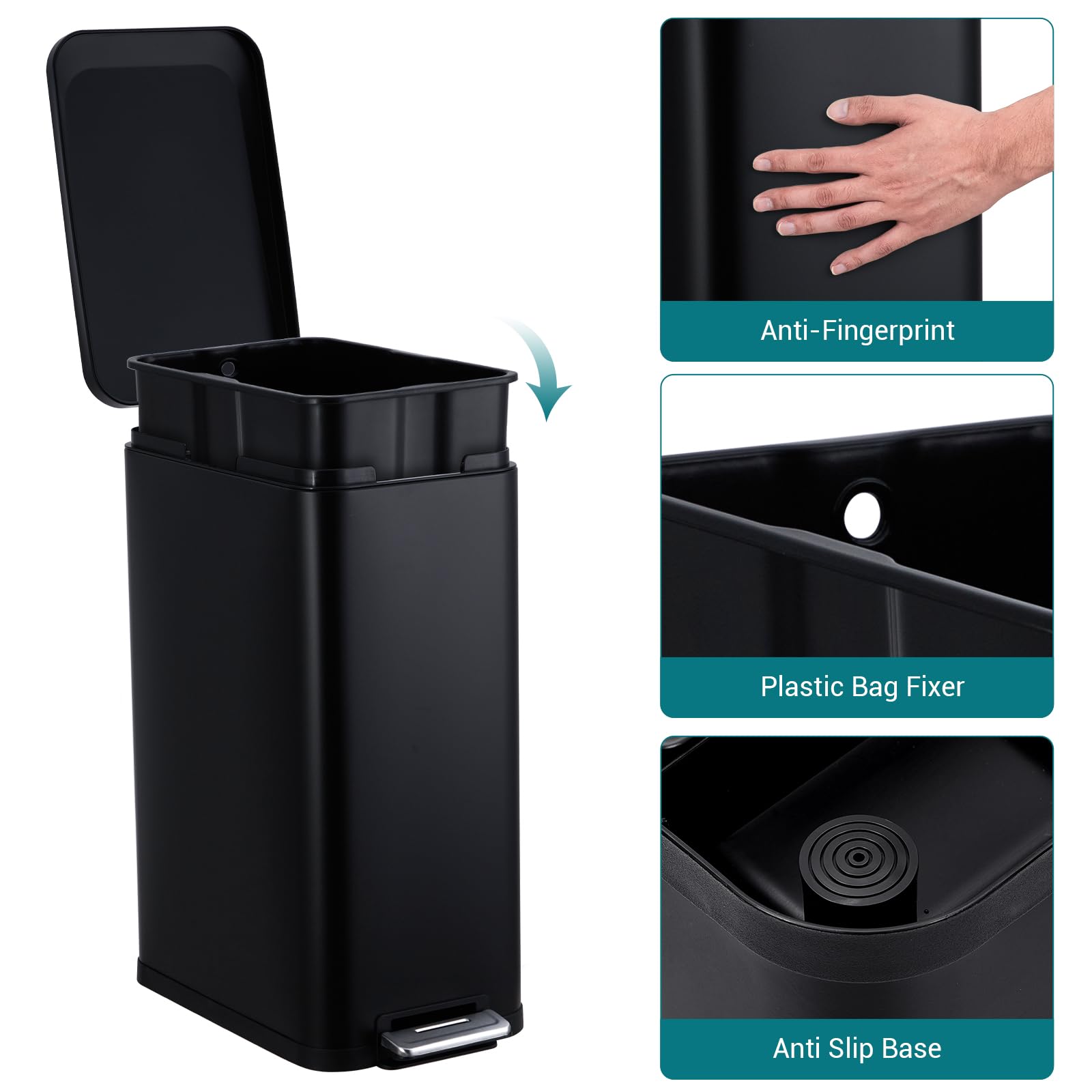 13.2 Gallon 50L Kitchen Trash Can