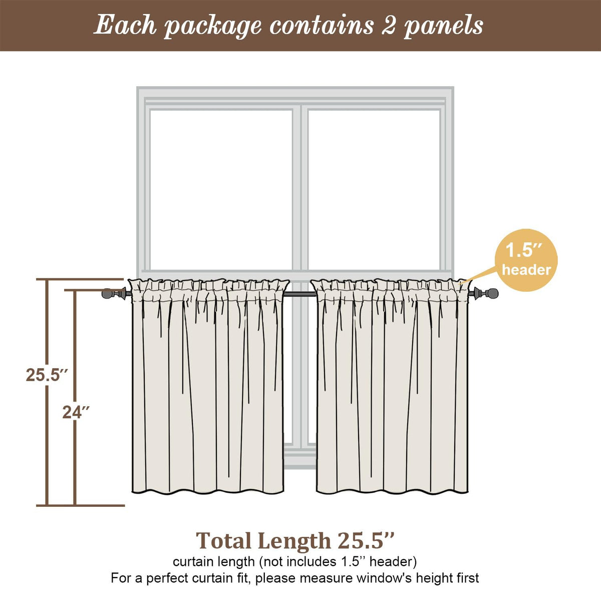 Sheer Aqua Tier Curtains 24 Inch Length Set (2 Count)