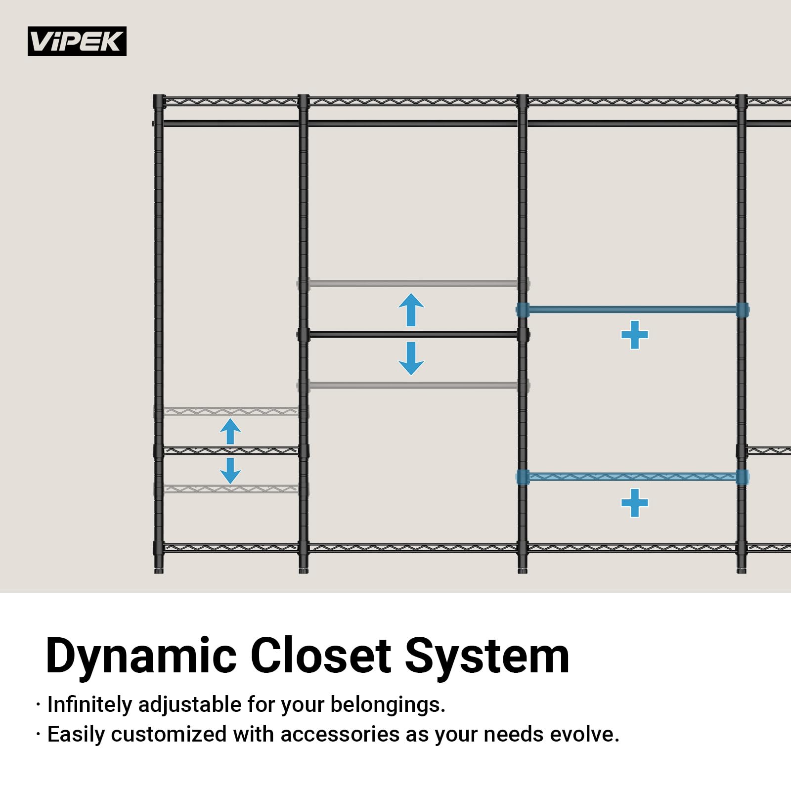 L4 Corner Clothes Rack Heavy Duty Closet for Hanging Clothes