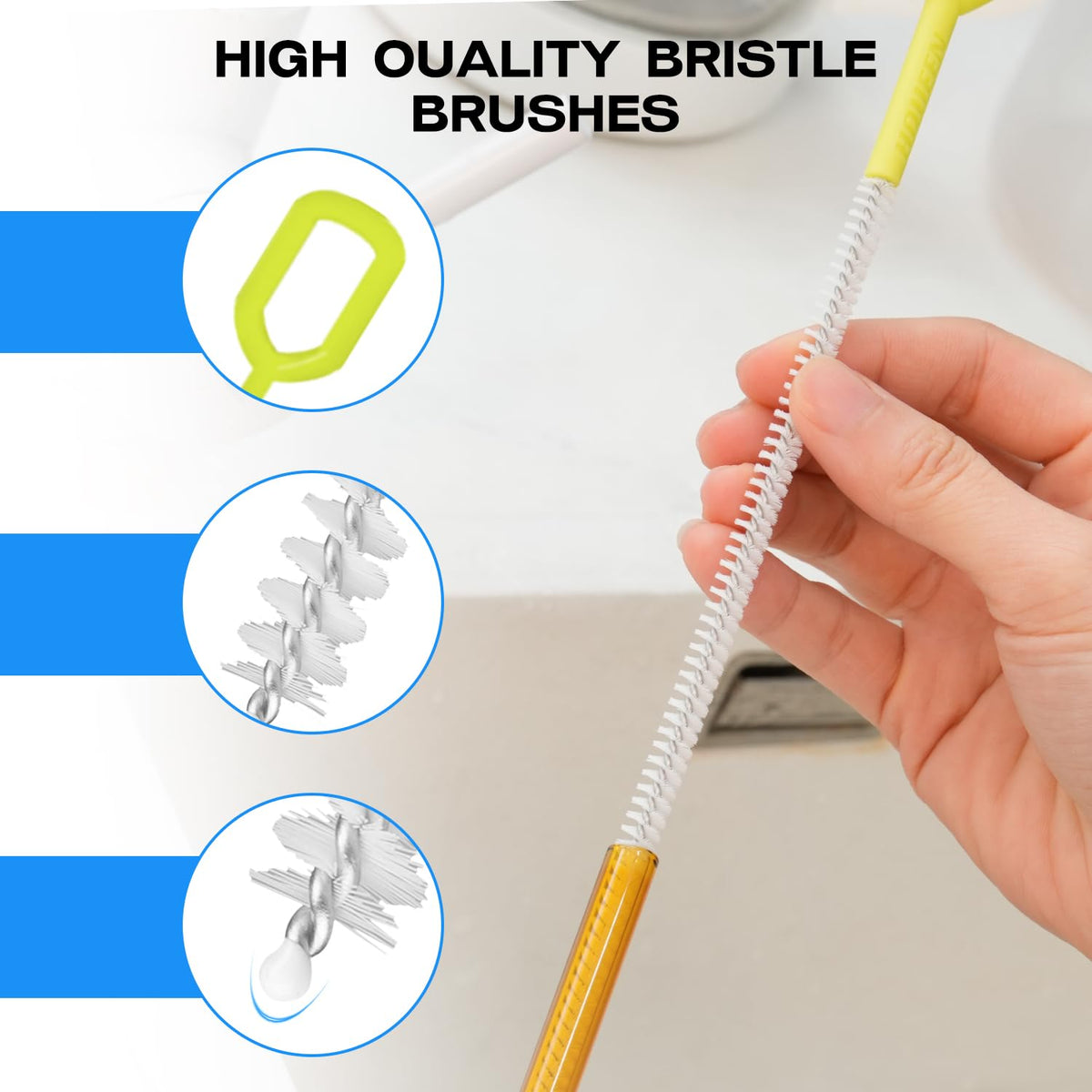 8 Pieces Straw Cleaner Brush Set for Cleaning Straws (8 Count)