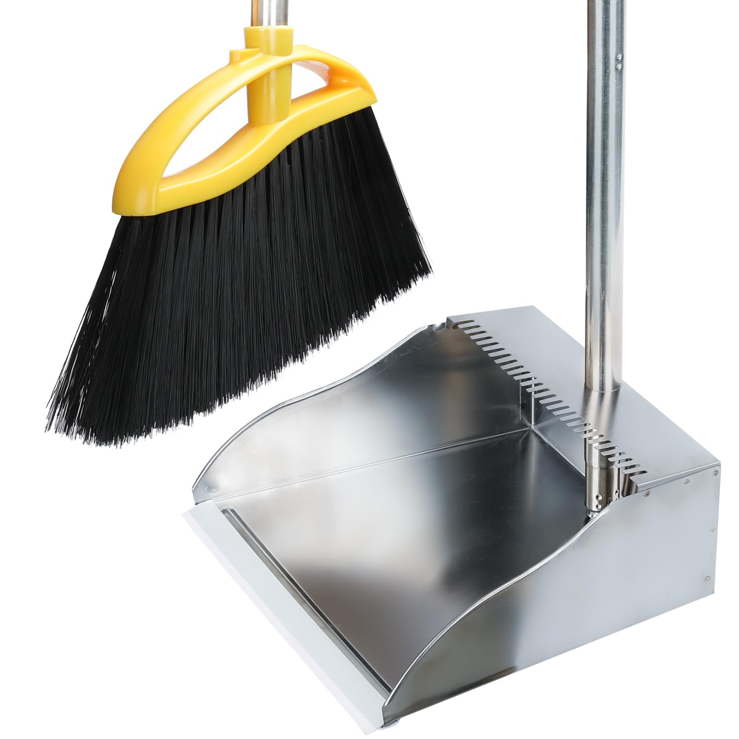 Broom and Stainless Steel Dustpan Set for Home