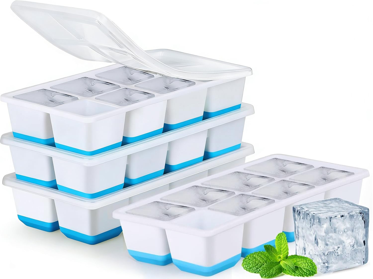 Large Ice Cube Trays with Lid (2 Count)