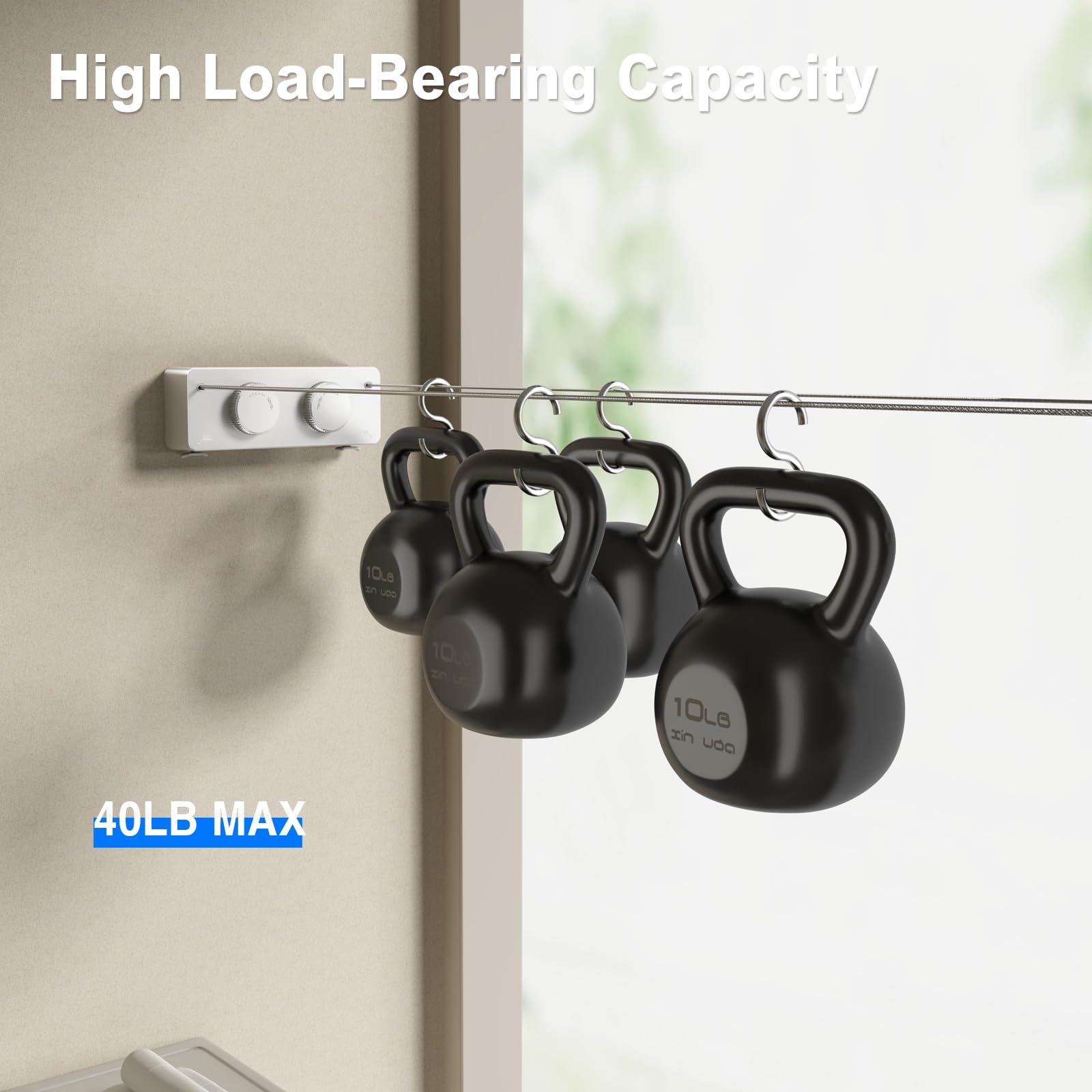 Retractable Twin Clothesline Indoor (27.6 Foot)