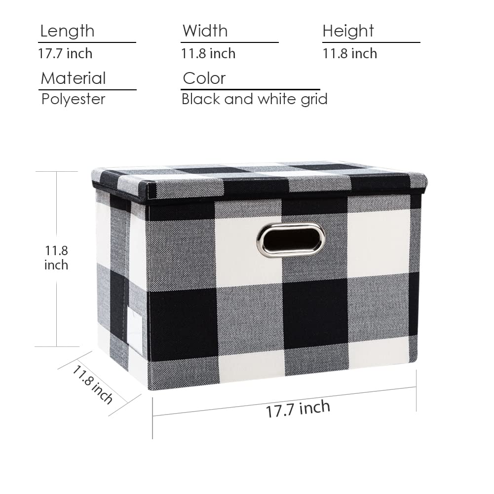 Large Collapsible Storage Bins with Lids [3 (3 Count)