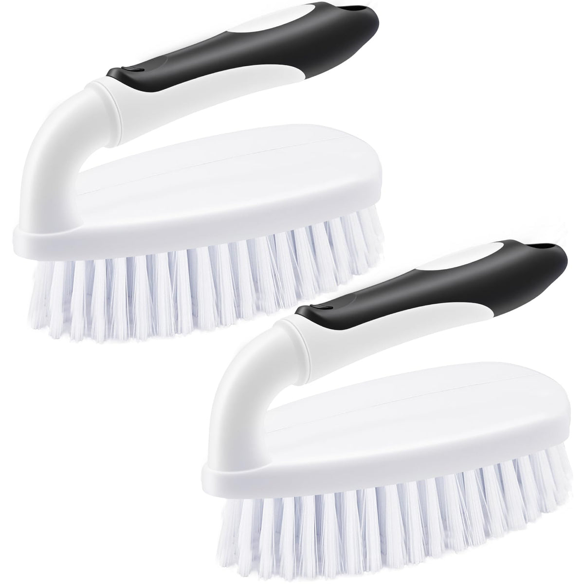 Scrub Brushes for Cleaning Heavy Duty Scrub Brush with Handle 2 Pack Black