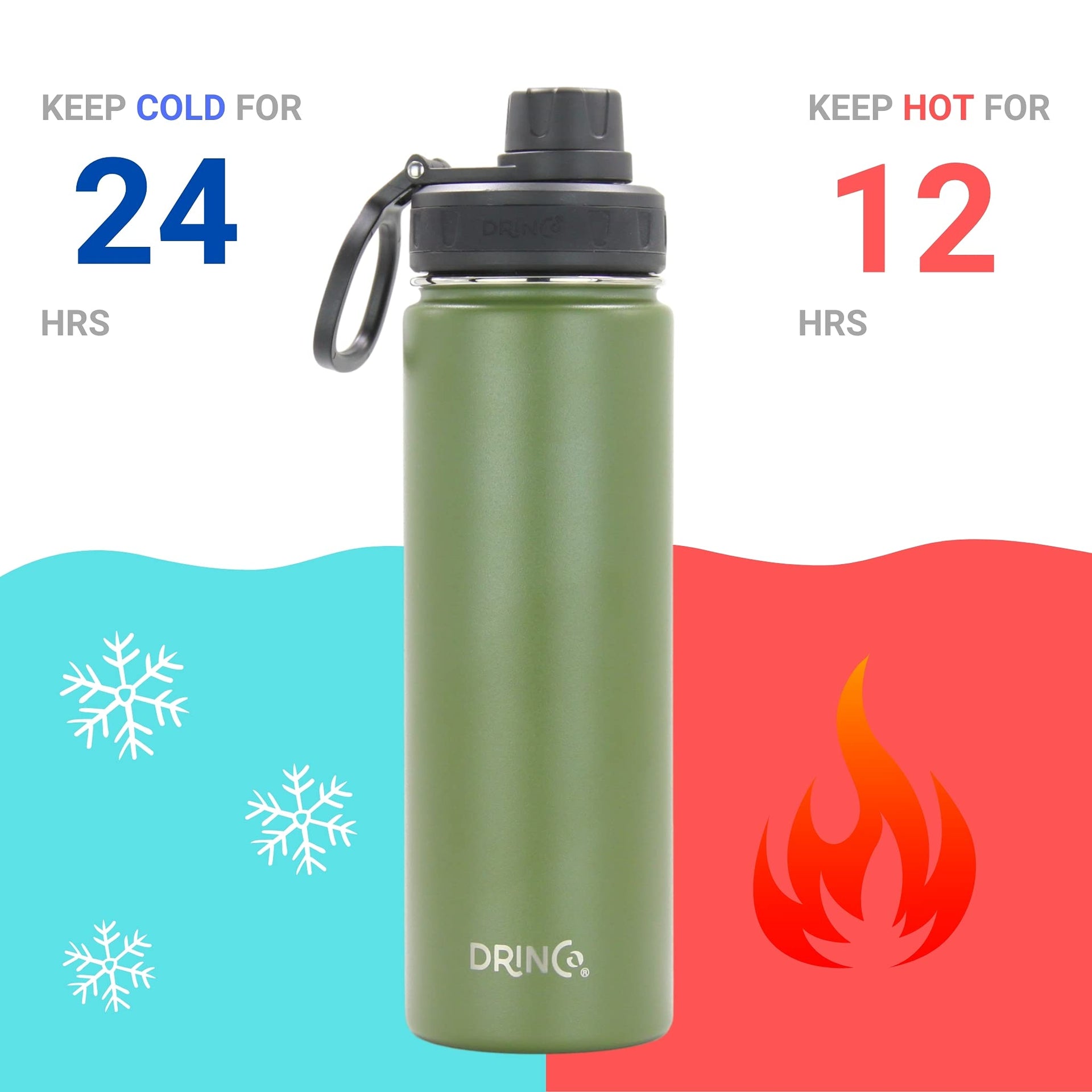 Stainless Steel Water Bottle Spout Lid Vacuum Insulated Double Wall Water Bottle Wide Mouth
