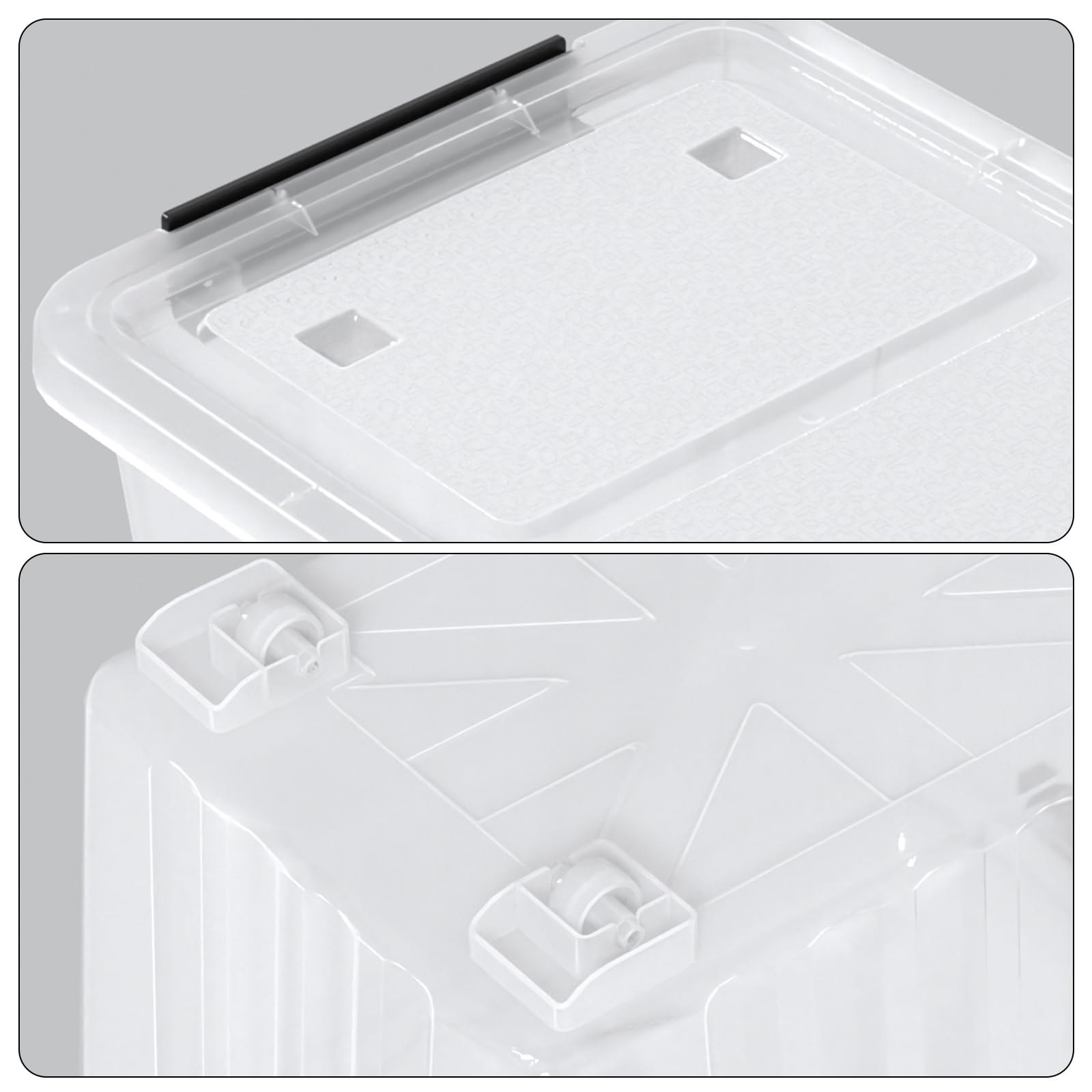 50 Quart Large Plastic Latching Box with Lid (4 Count)