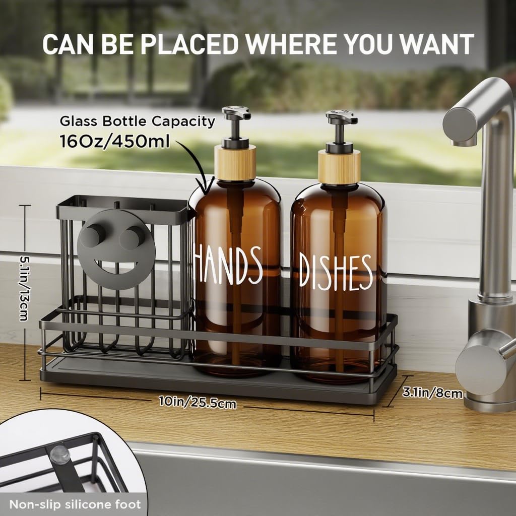 Kitchen Dish Soap Dispenser Set