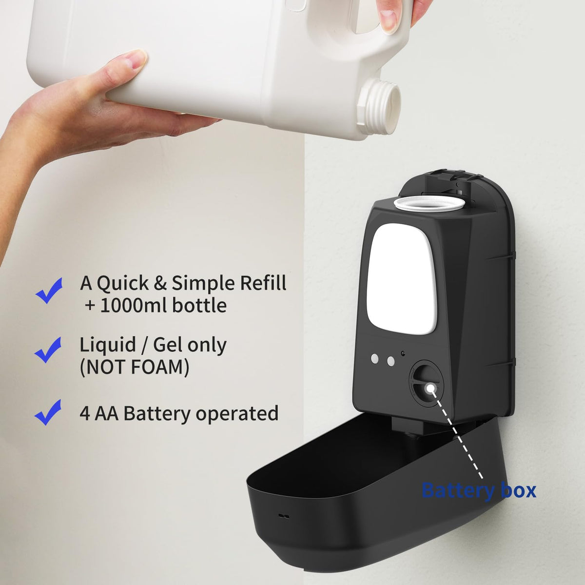 Touchless Wall Mount Stainless Steel Soap Dispenser 34OZ