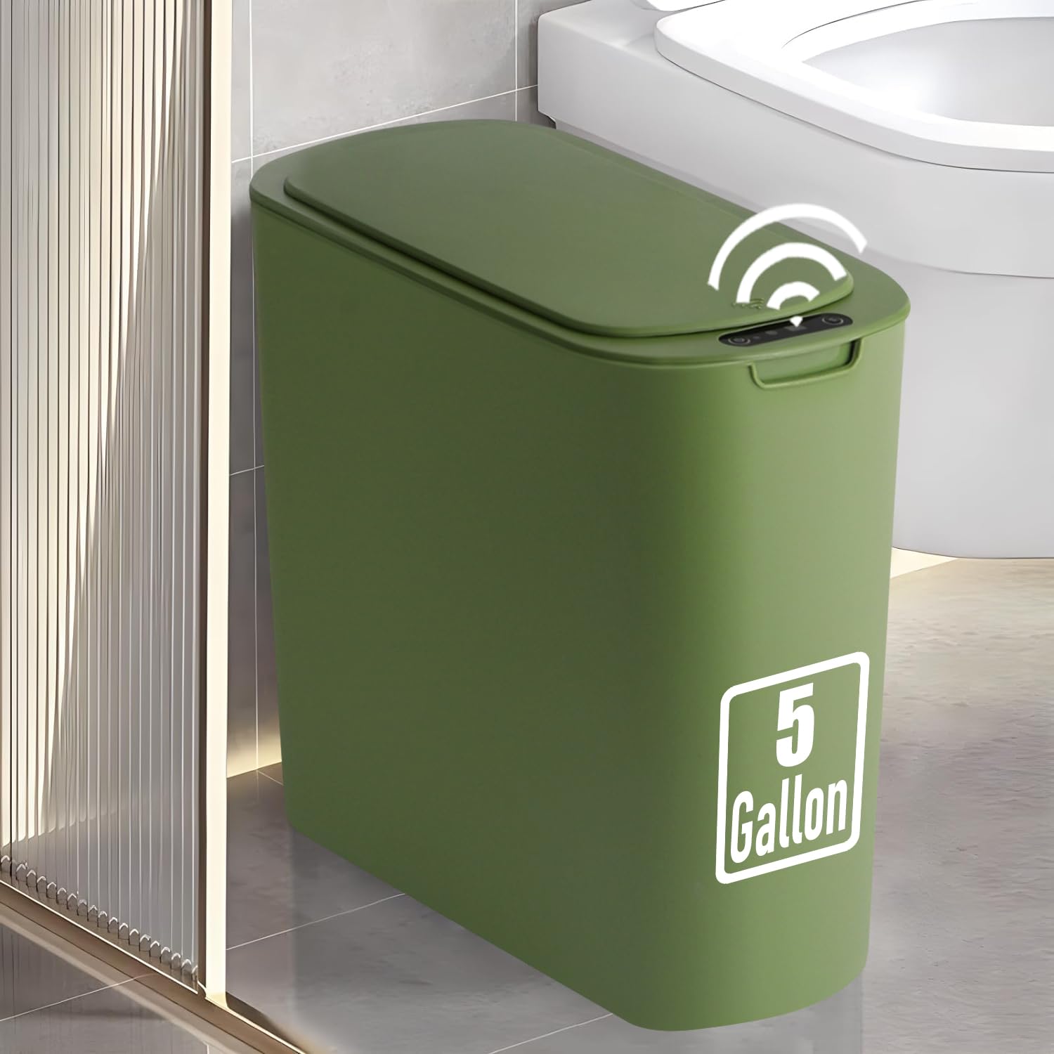 5 Gallon Automatic Bathroom Trash Can with Lid
