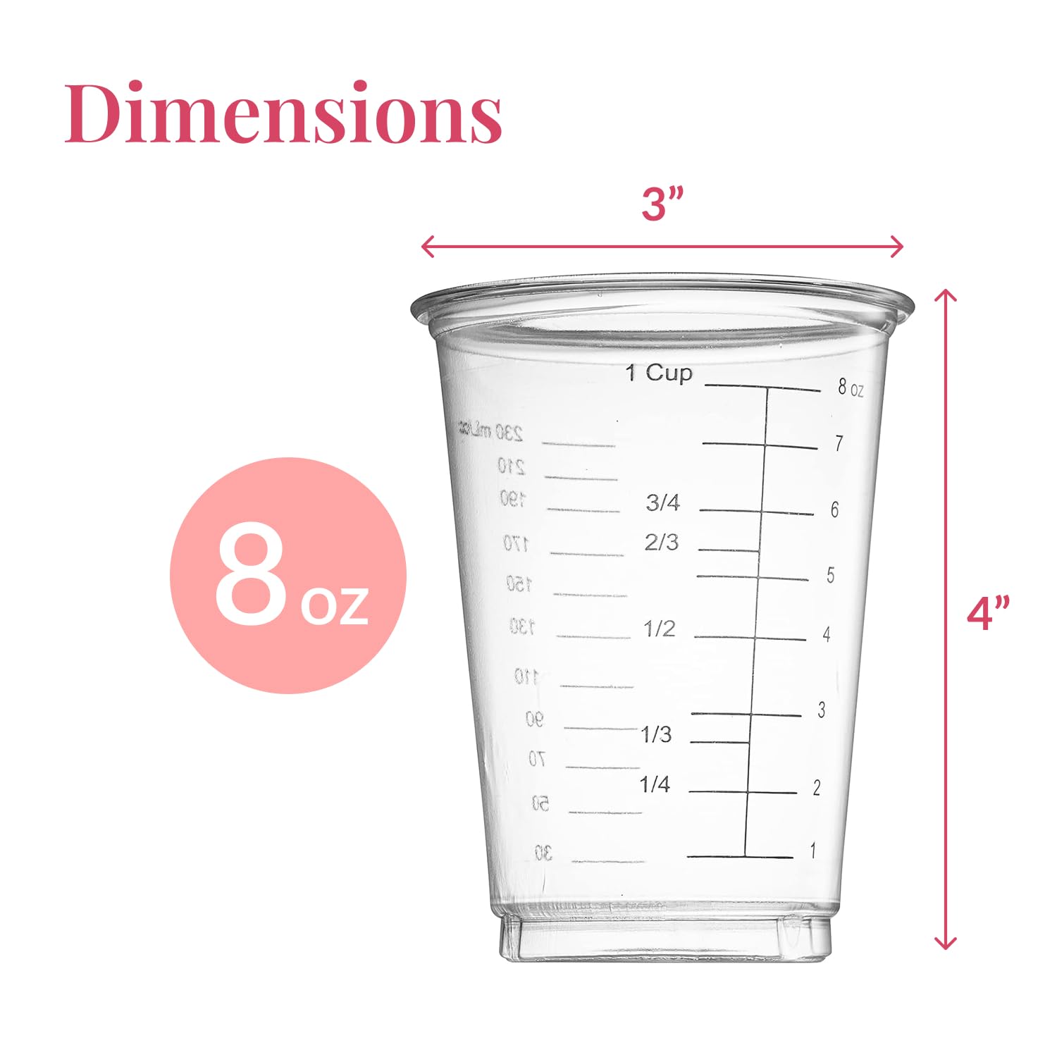 50 Disposable Measuring Cups 8 oz (50 Count (8 oz))