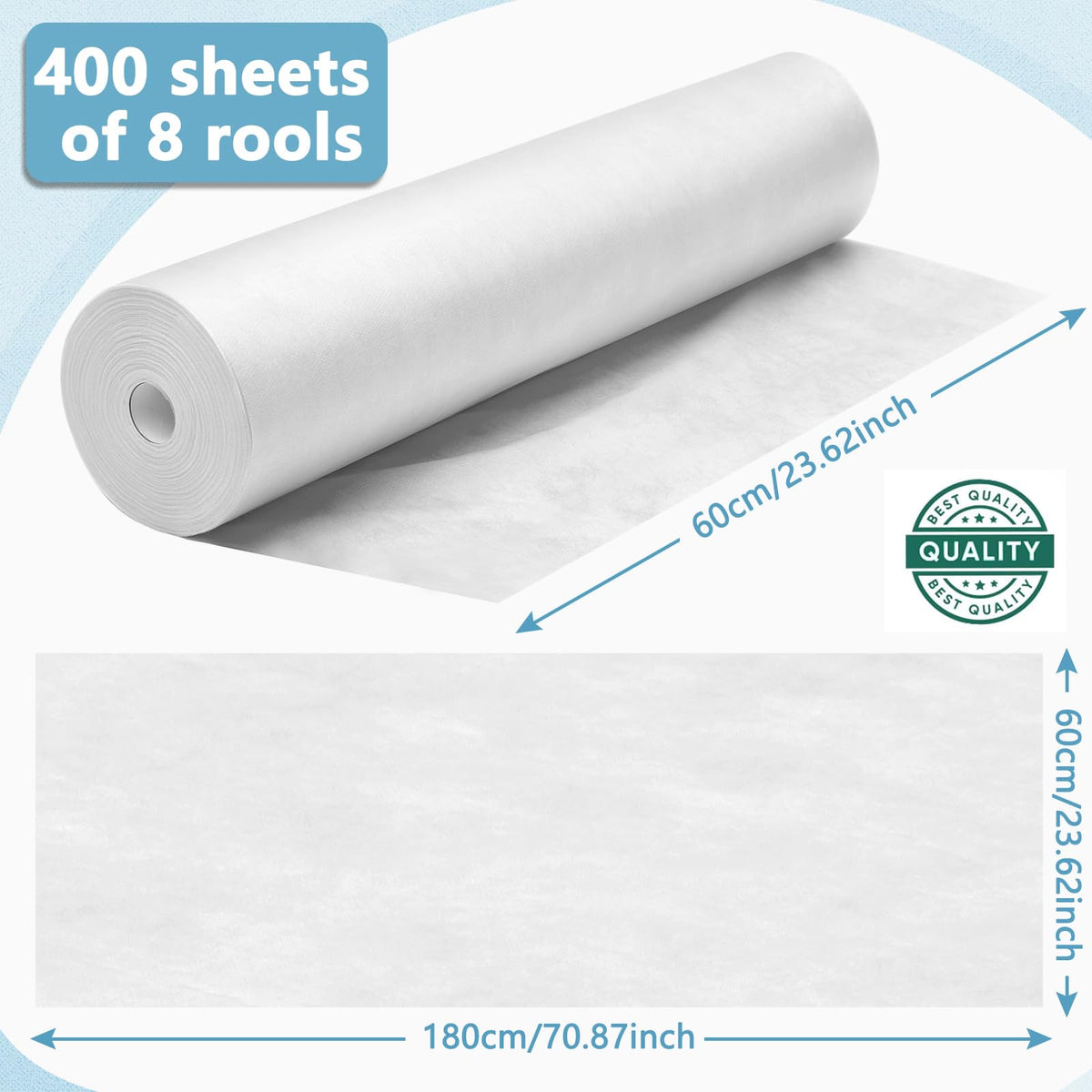 8 Rolls Disposable Massage Table Sheets (8 Count)