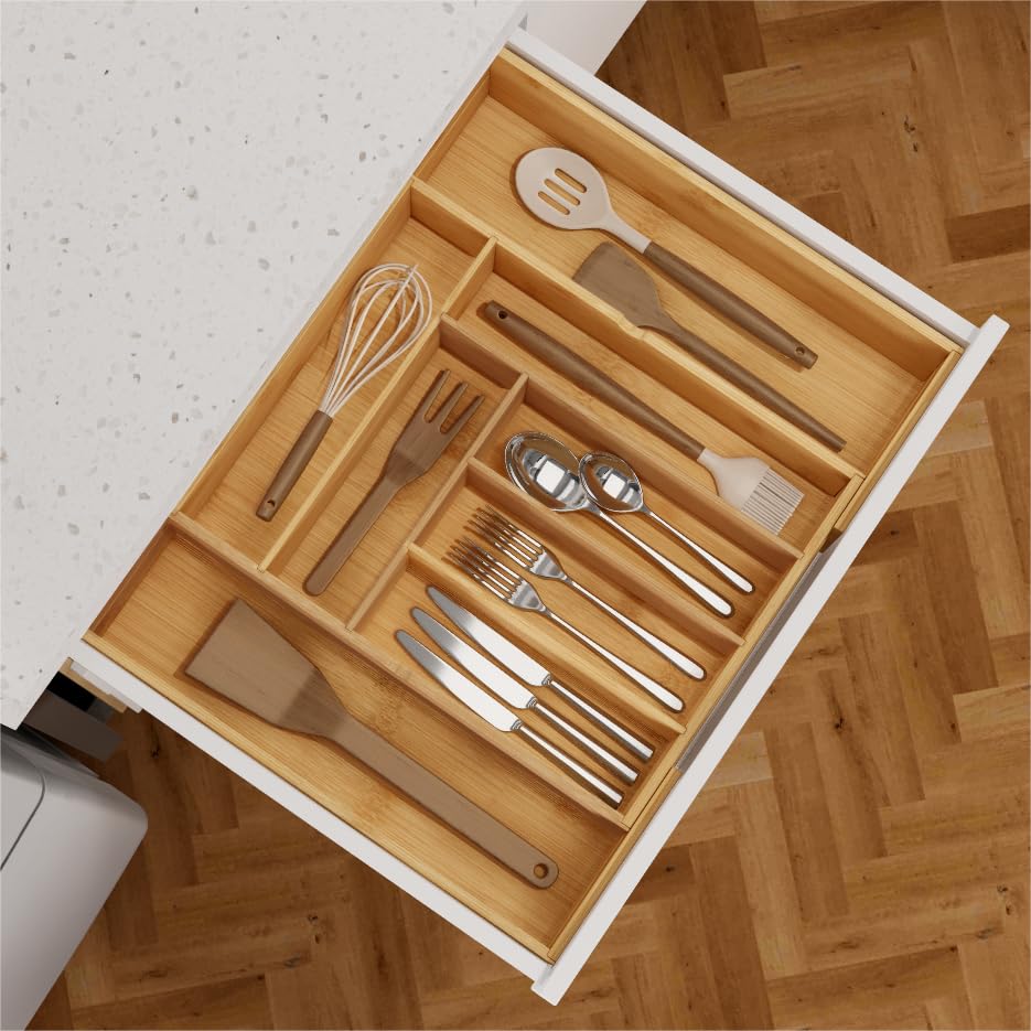 3.9inch Tall Bamboo Drawer Organizer