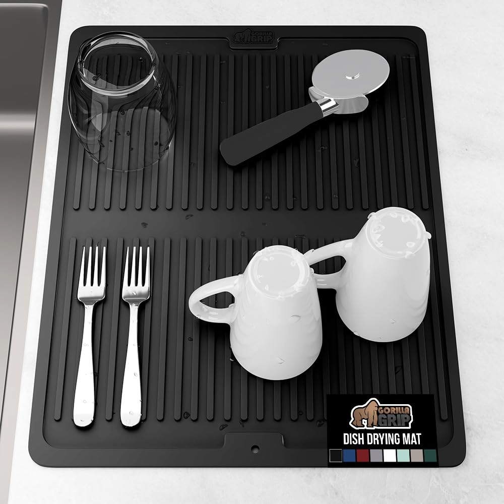 100% BPA Free Patented Silicone Dish Drying Mat for Kitchen Counter