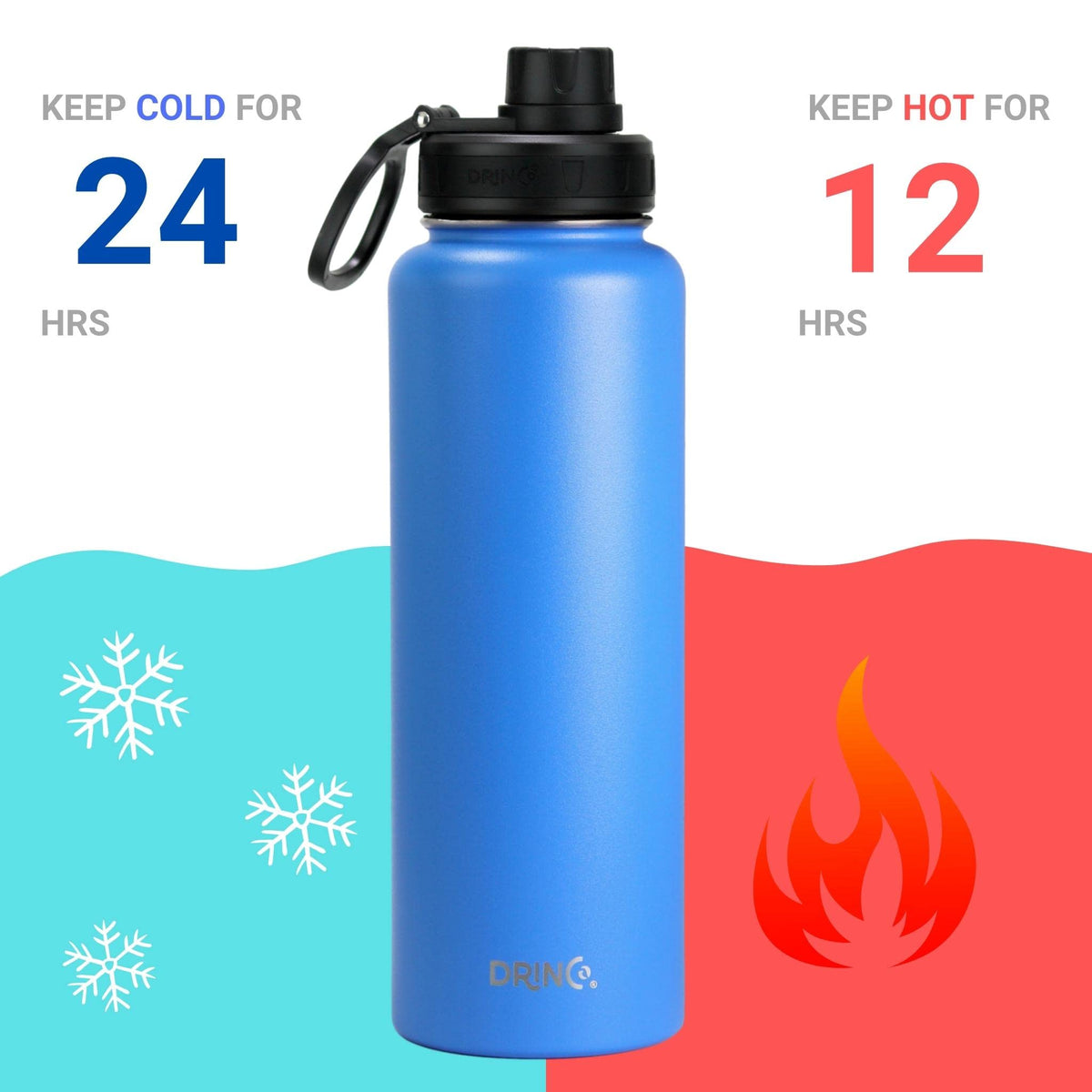Stainless Steel Water Bottle Spout Lid Vacuum Insulated Double Wall Water Bottle Wide Mouth