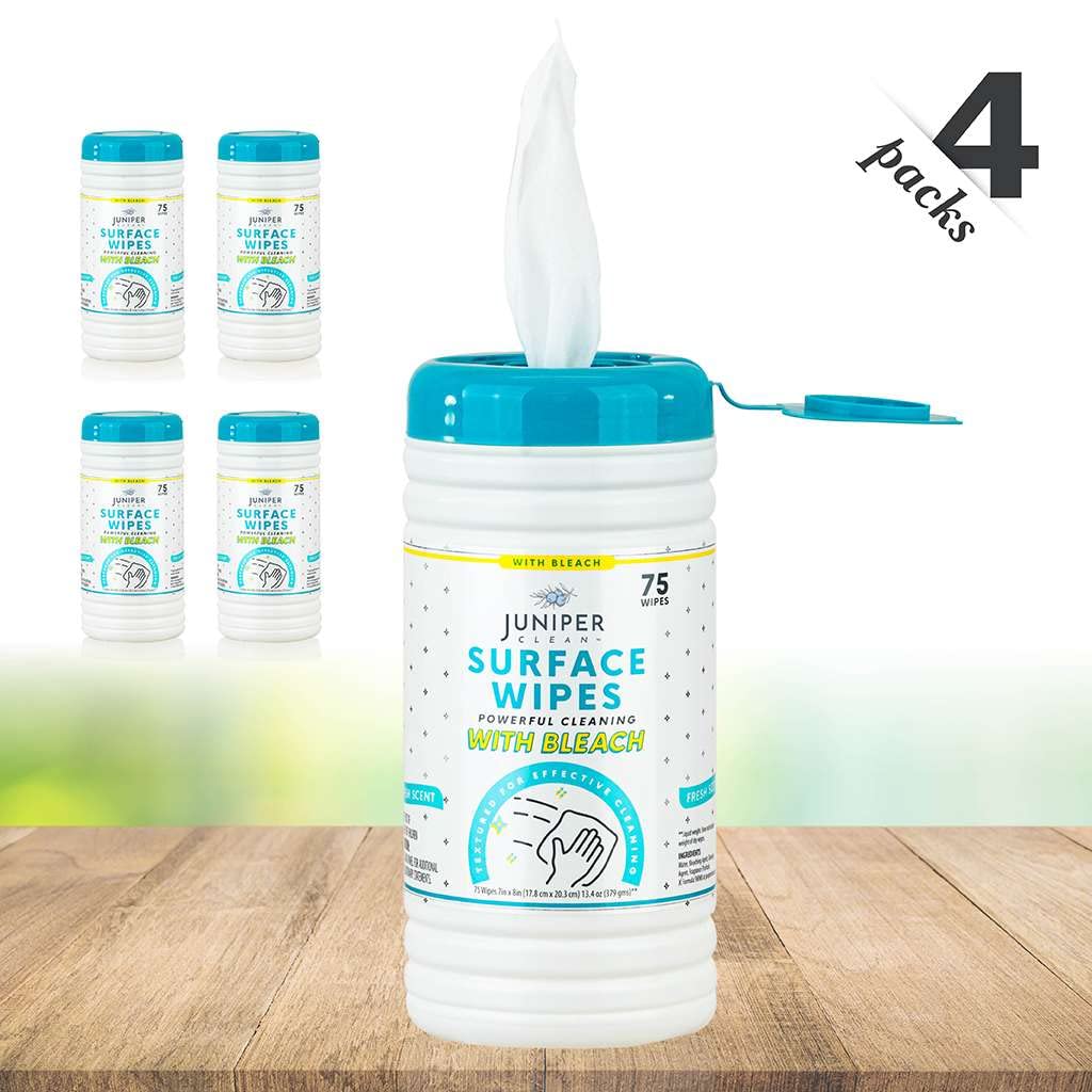 4 Pack Surface Cleaning Wipes with Bleach (300 Count) - ModHome Supplies