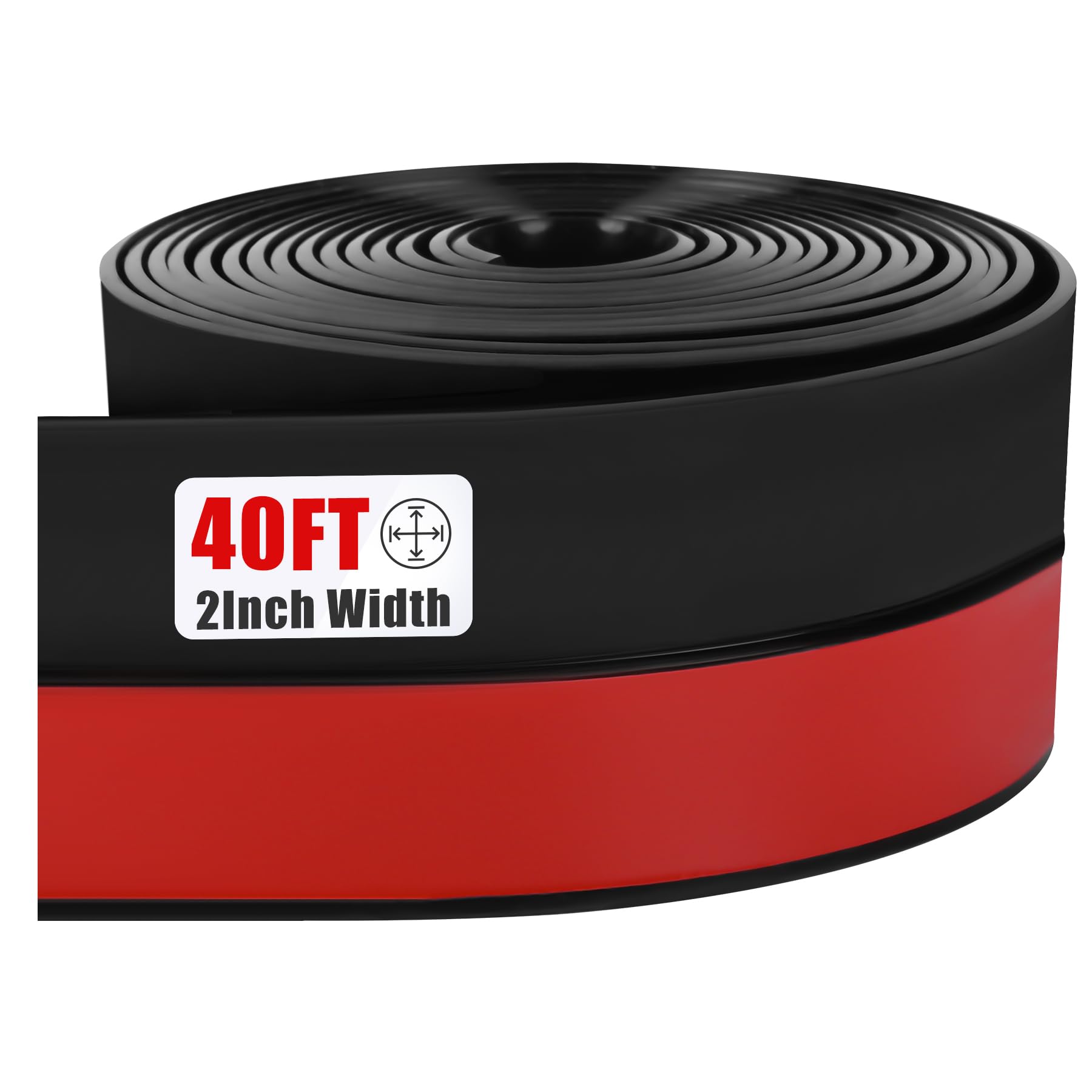 Draft Seal Tape for Doors and Windows 2 in x 40 Ft Silicone Weather Stripping Extra Thick 2mm Door Seal Strip with Strong Adhesive Draft Insulation Stopper Side Seal (40 Foot)