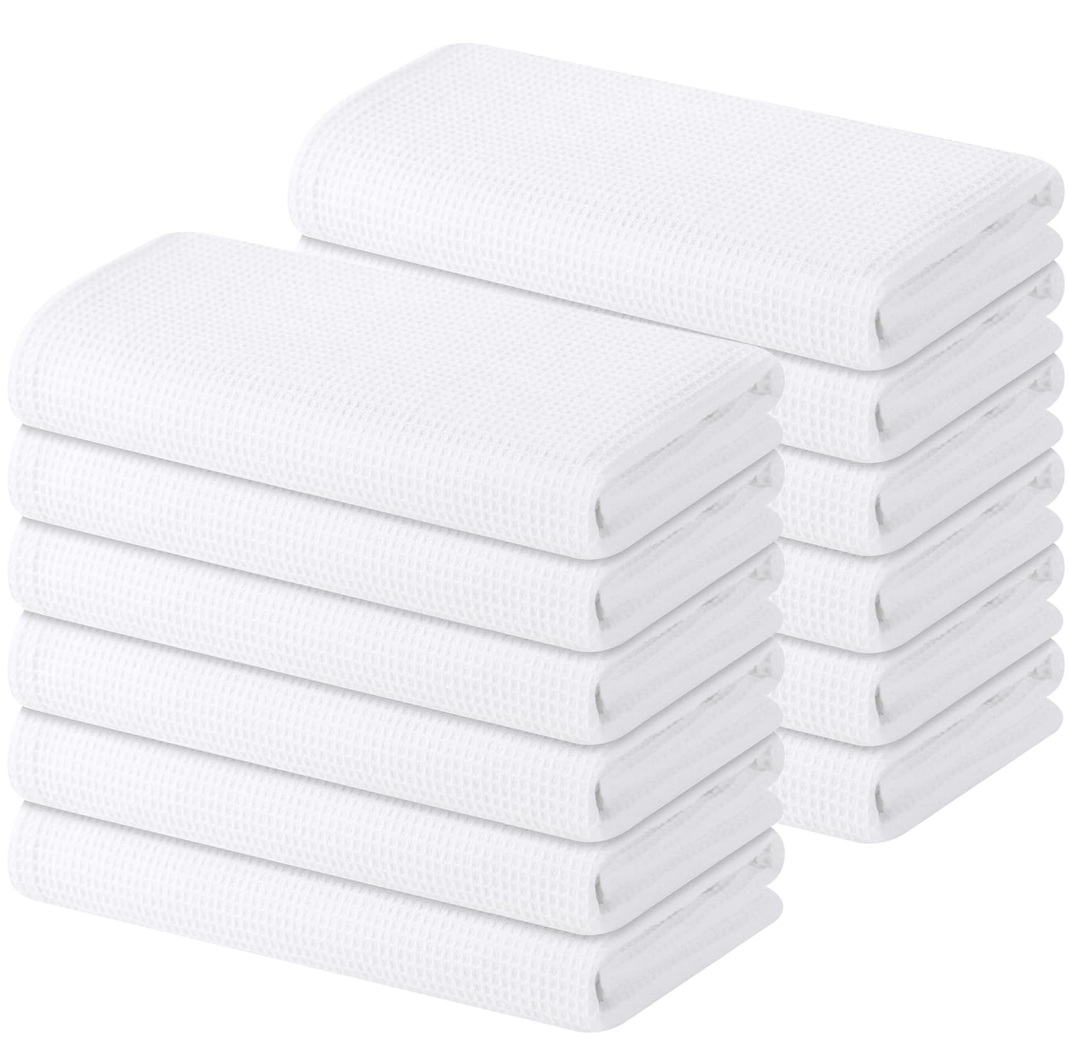 100% Cotton Waffle Weave Kitchen Towels (12 Count)