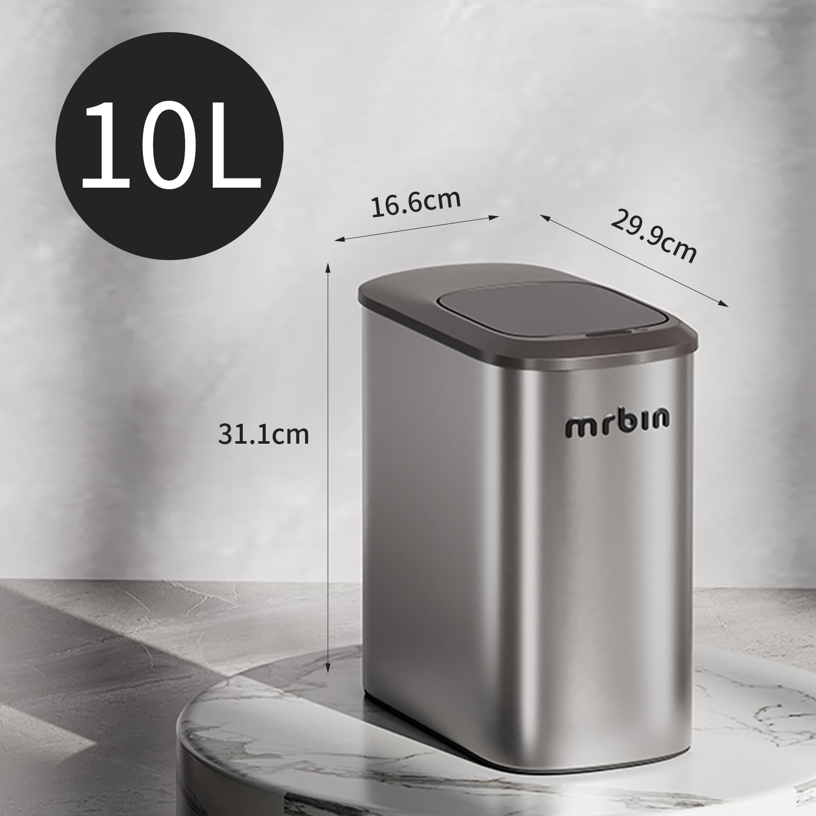 Stainless Steel Motion Sensor Bathroom Trash Can