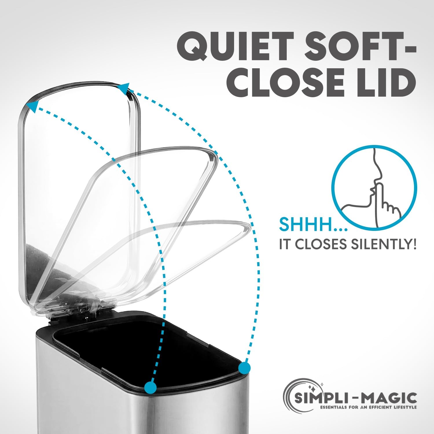 6L 1.6G Stainless Steel Bathroom Trash Can with Hands