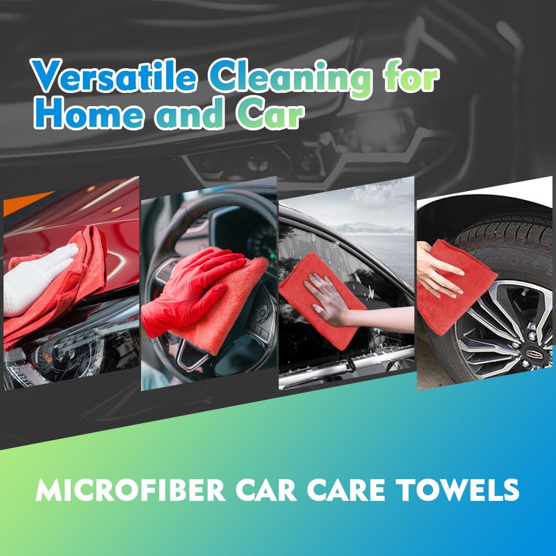Red Microfiber Cleaning Cloth 12 Pack (12 Count)