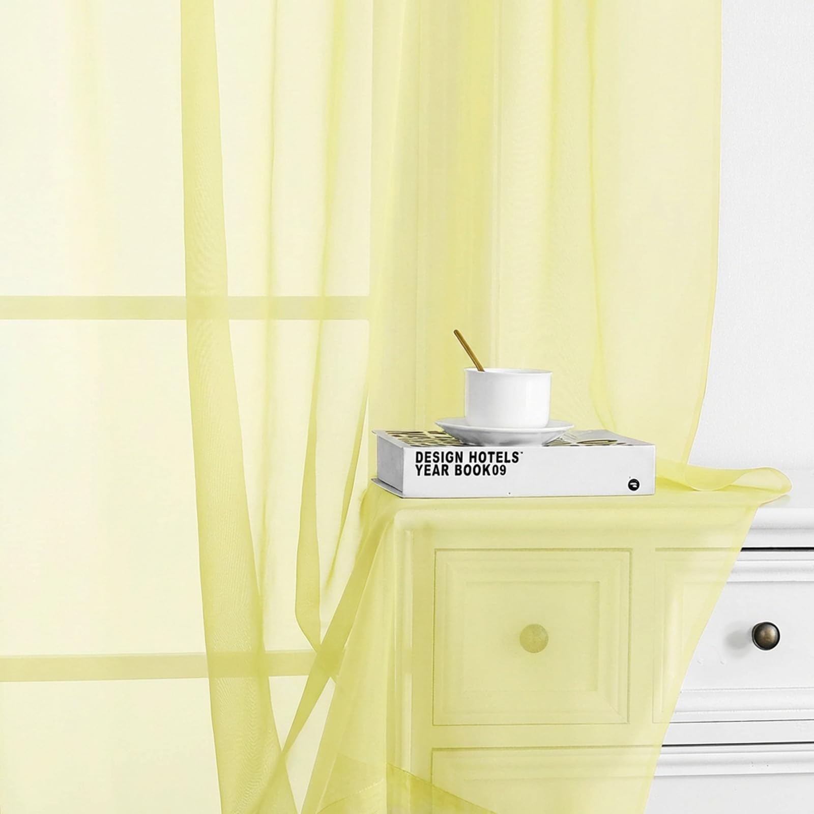 Sheer Curtains 54 Inch Long 2 Panels Set (2 Count)