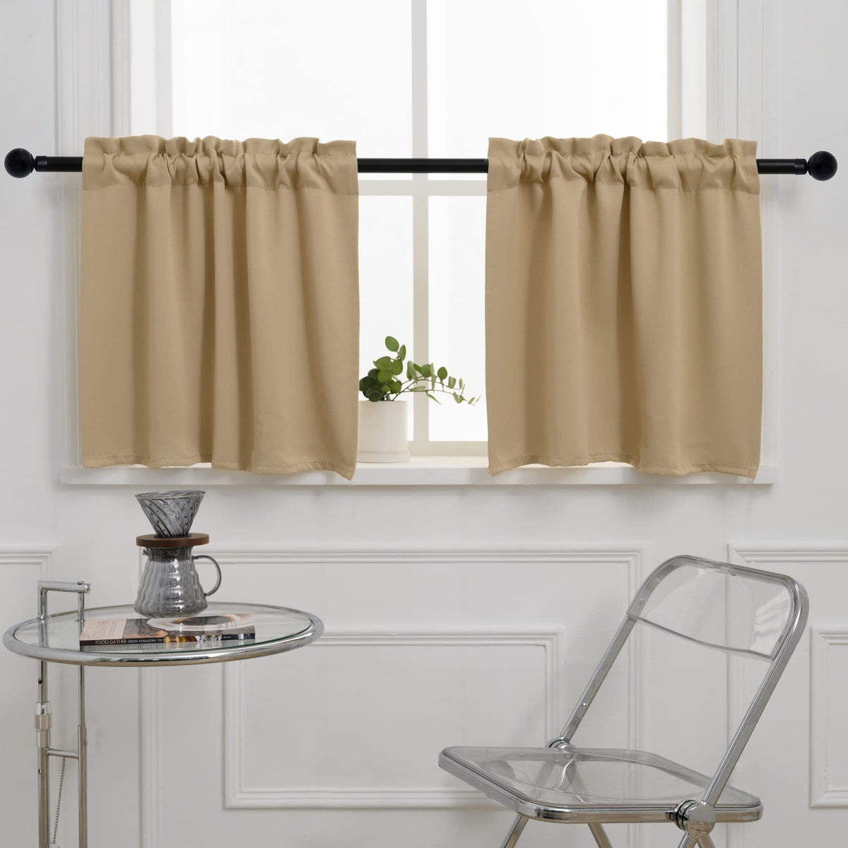 Cafe Kitchen Curtains 36 Inches Long 2 Panels