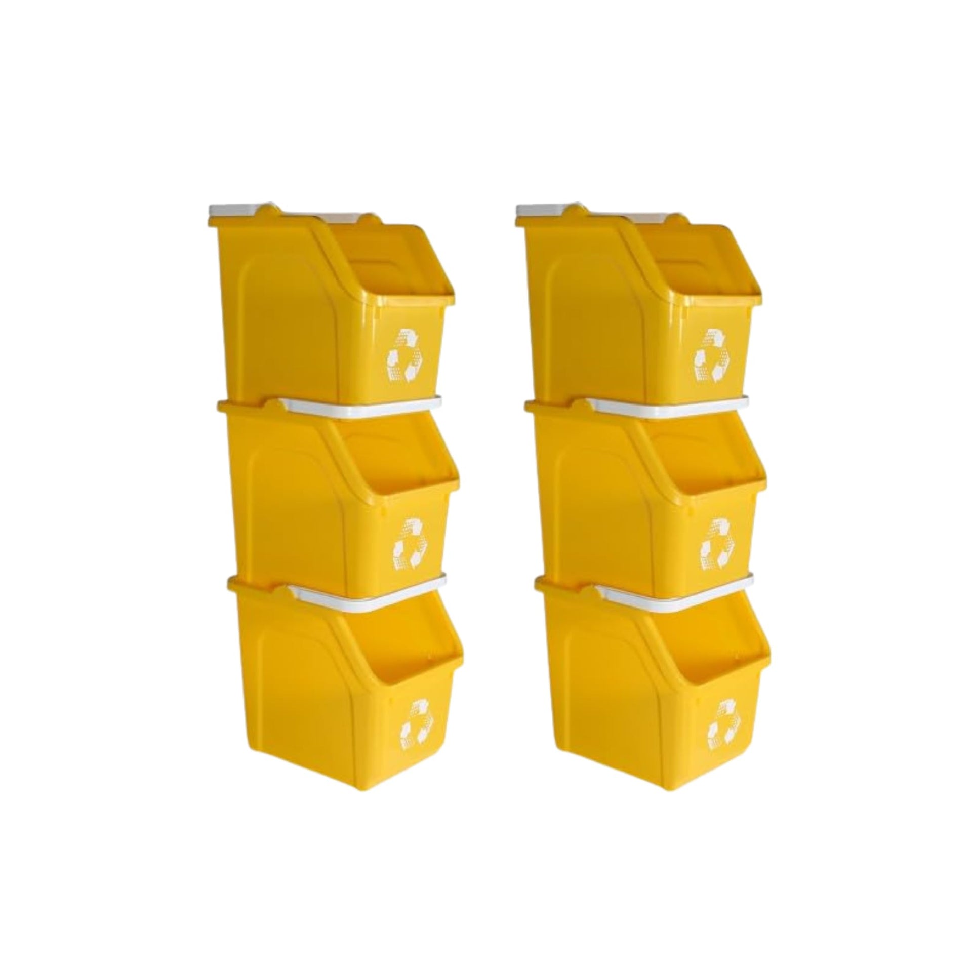 Yellow Recycle Bin 6 Gallon Stackable Recycle Bins for Kitchen with Handle