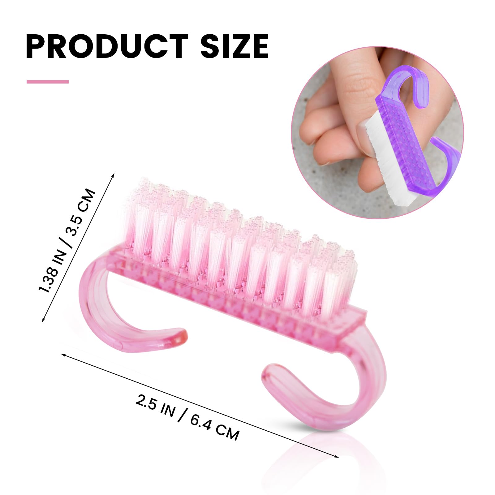 25 Pcs Handle Grip Nail Brush (25 Count)