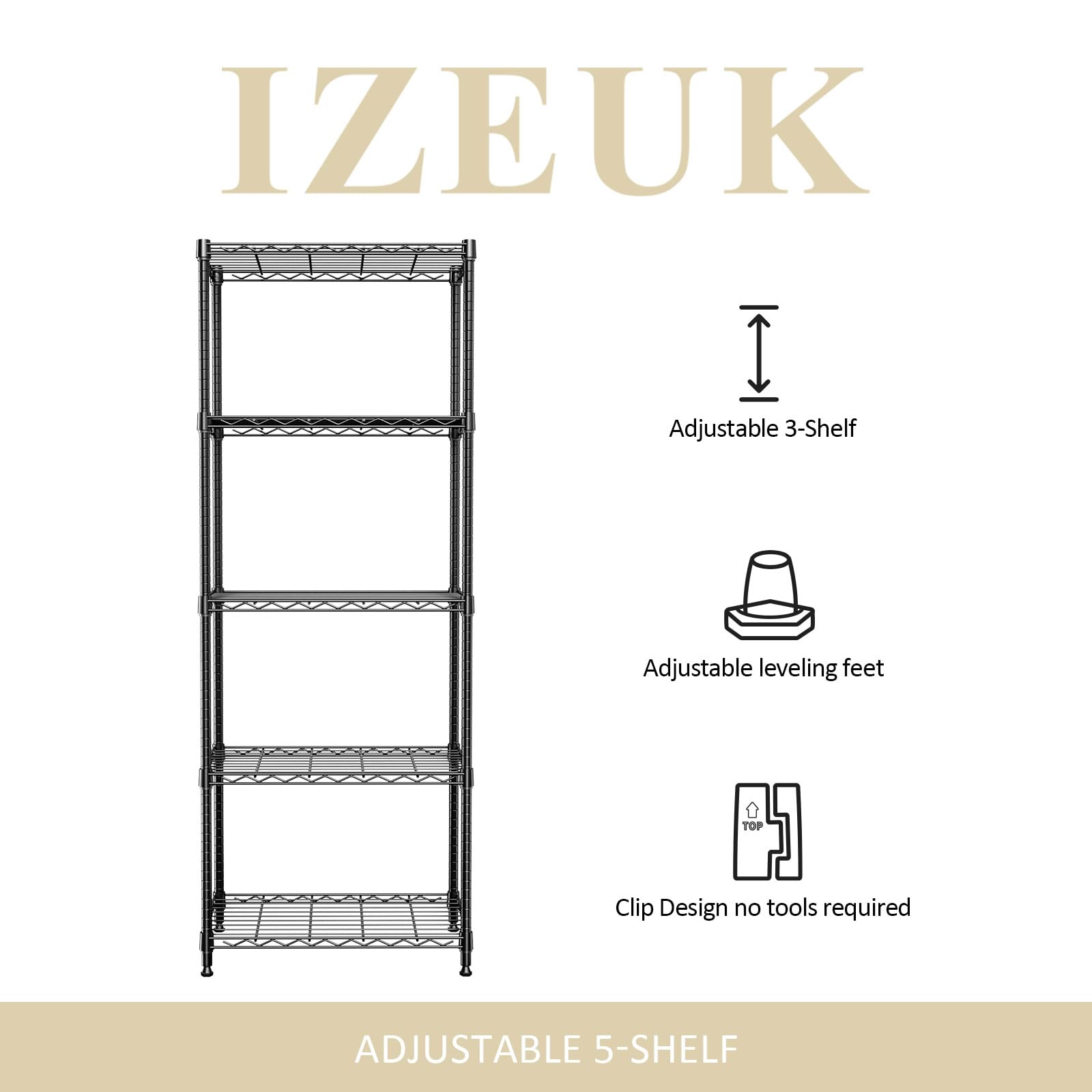 5 Tier Wire Shelving Unit