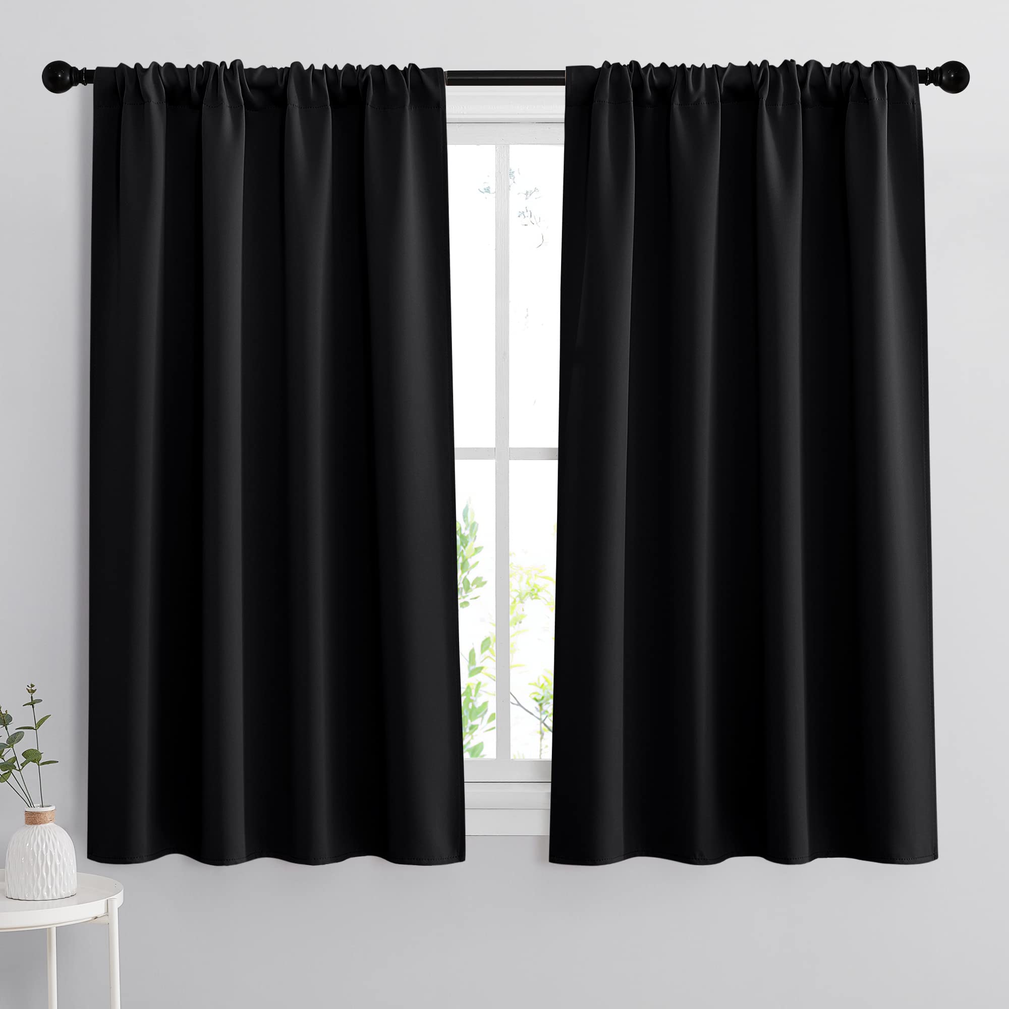Bedroom Blackout Curtains 45 inches Length