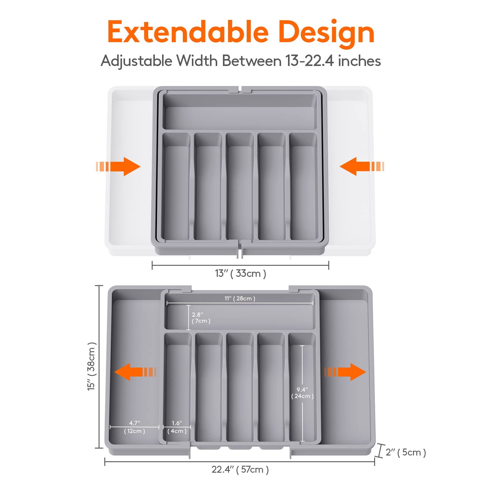 Extra Large Silverware Drawer Organizer
