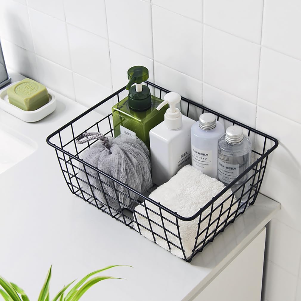 Kitchen Wire Baskets Farmhouse Decor Metal Food Storage Organizer (2 Count)