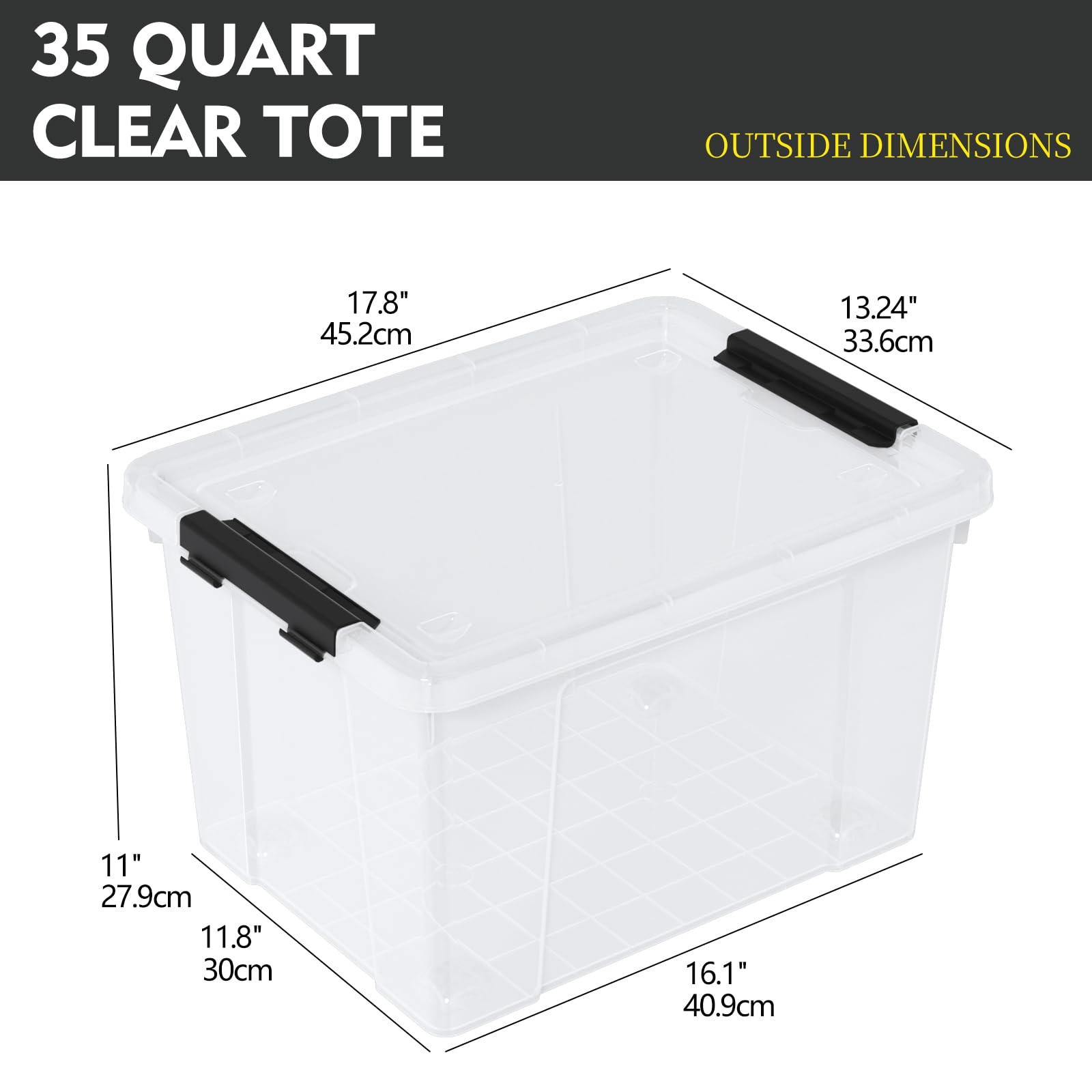 Plastic Storage Bins with Lids (4 Count)