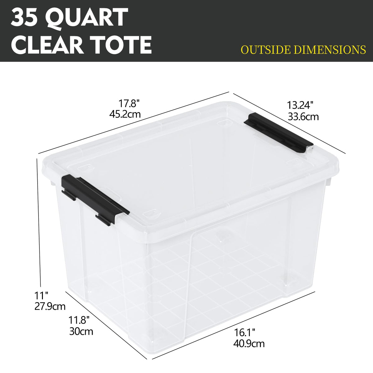 Plastic Storage Bins with Lids (4 Count)