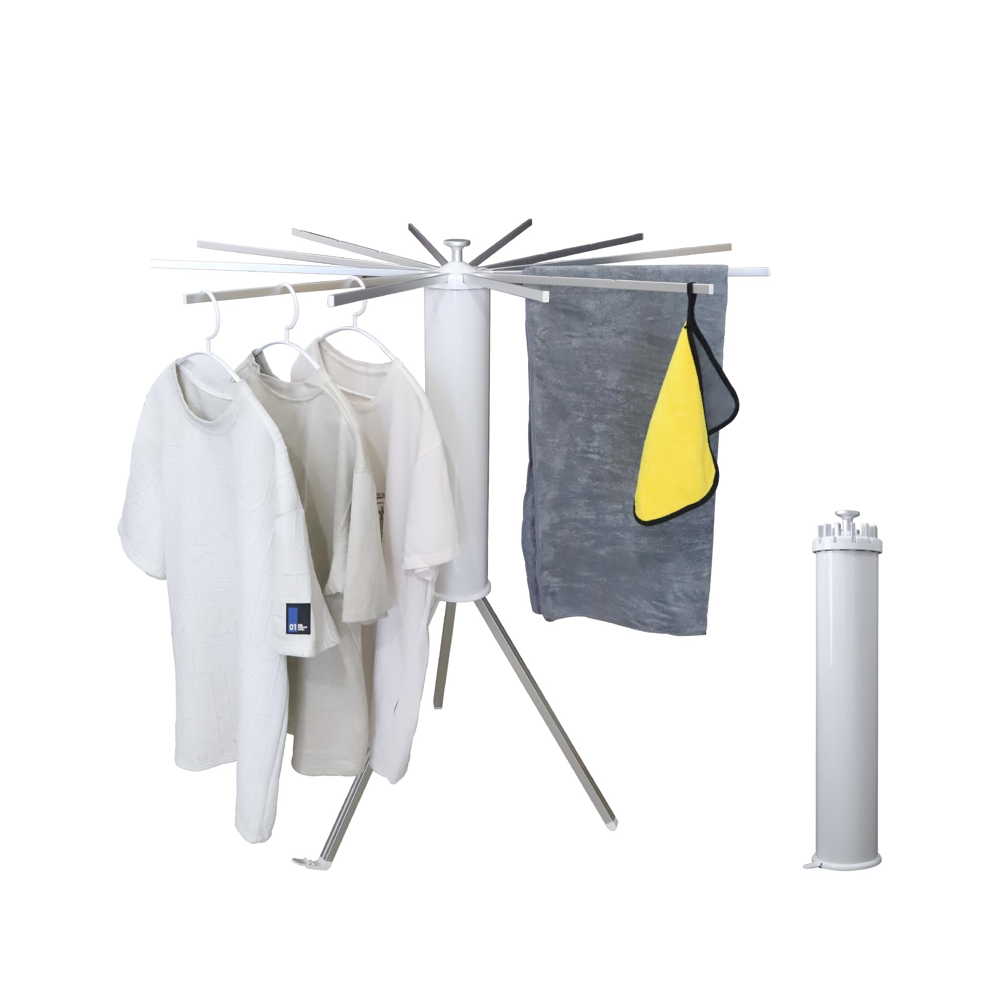 Foldable Clothes Drying Rack Tripod with Aluminum 12 Rods