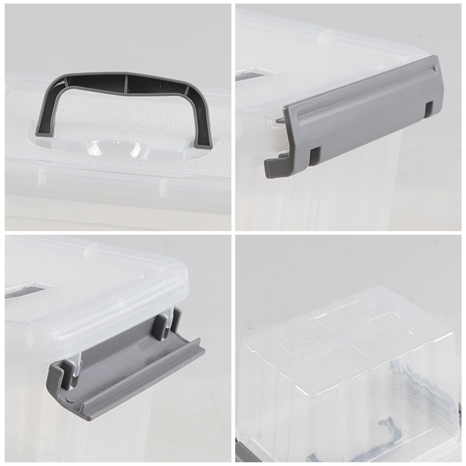 3.5 Quart Small Clear Latching Boxes with Handle (6 Count)