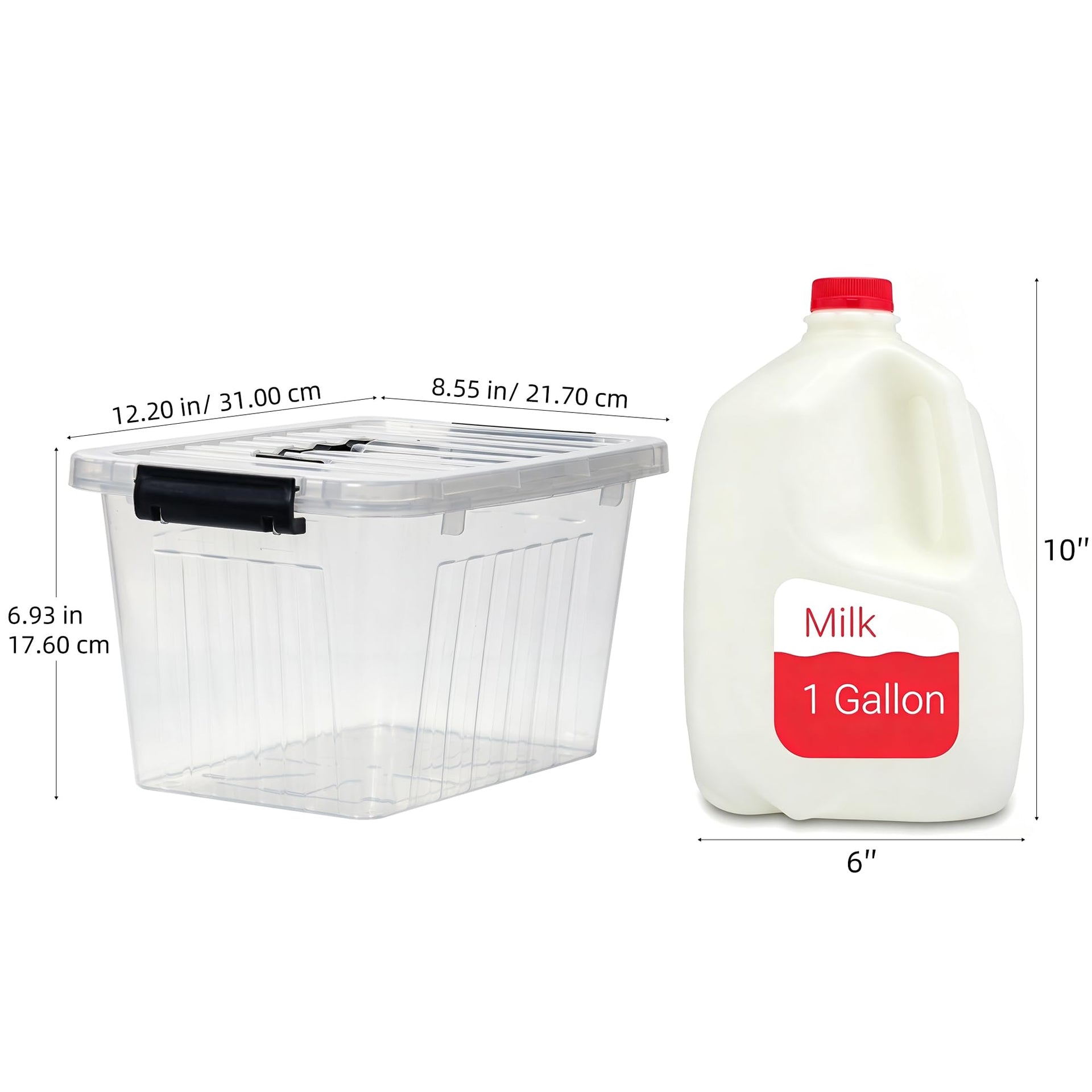7 Qt Clear Plastic Storage Bins with Lids and Handle Small 6 Pack (6.67 Count)