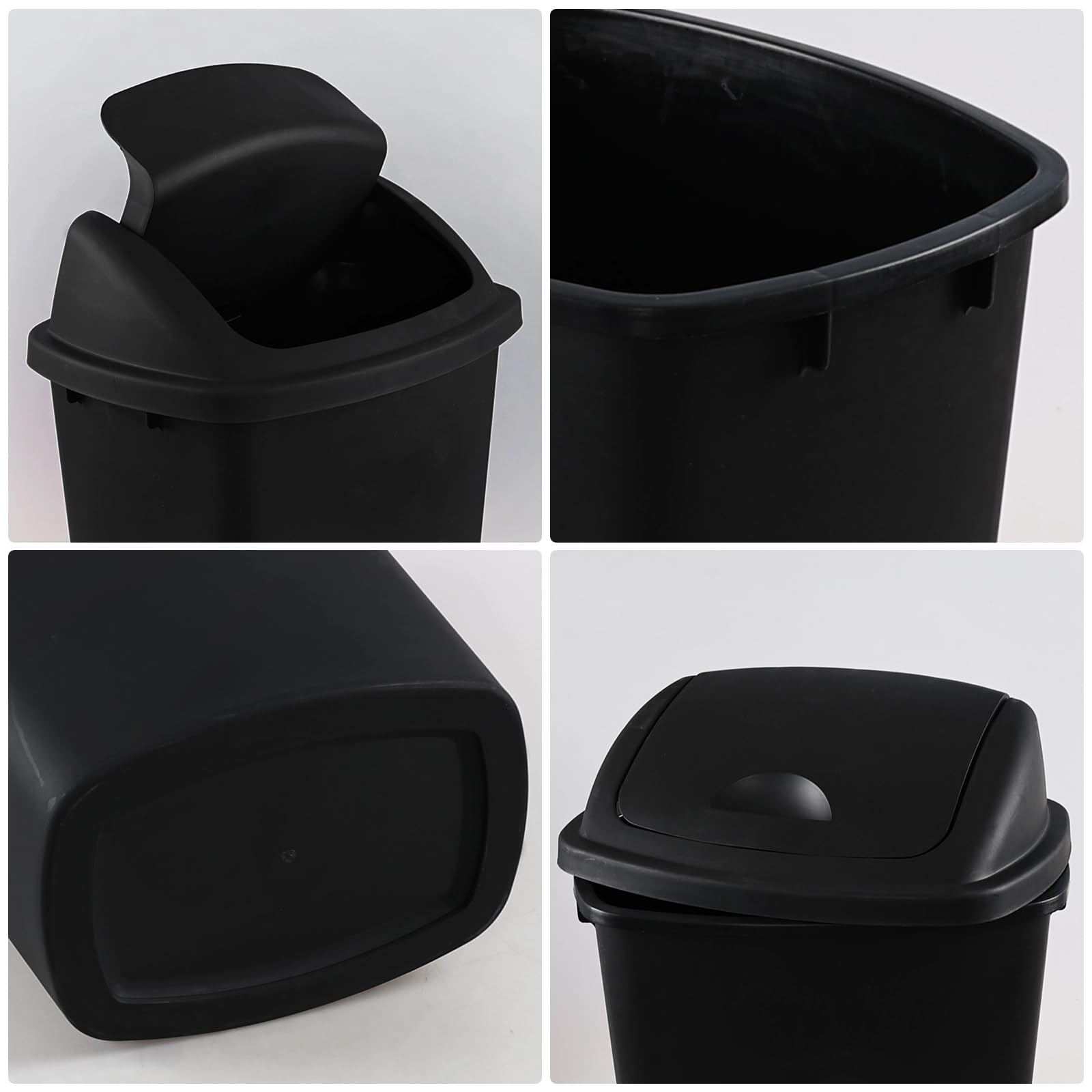 40L 10 Gallon Plastic Swing Lid Trash Garbage Cans (4 Count)