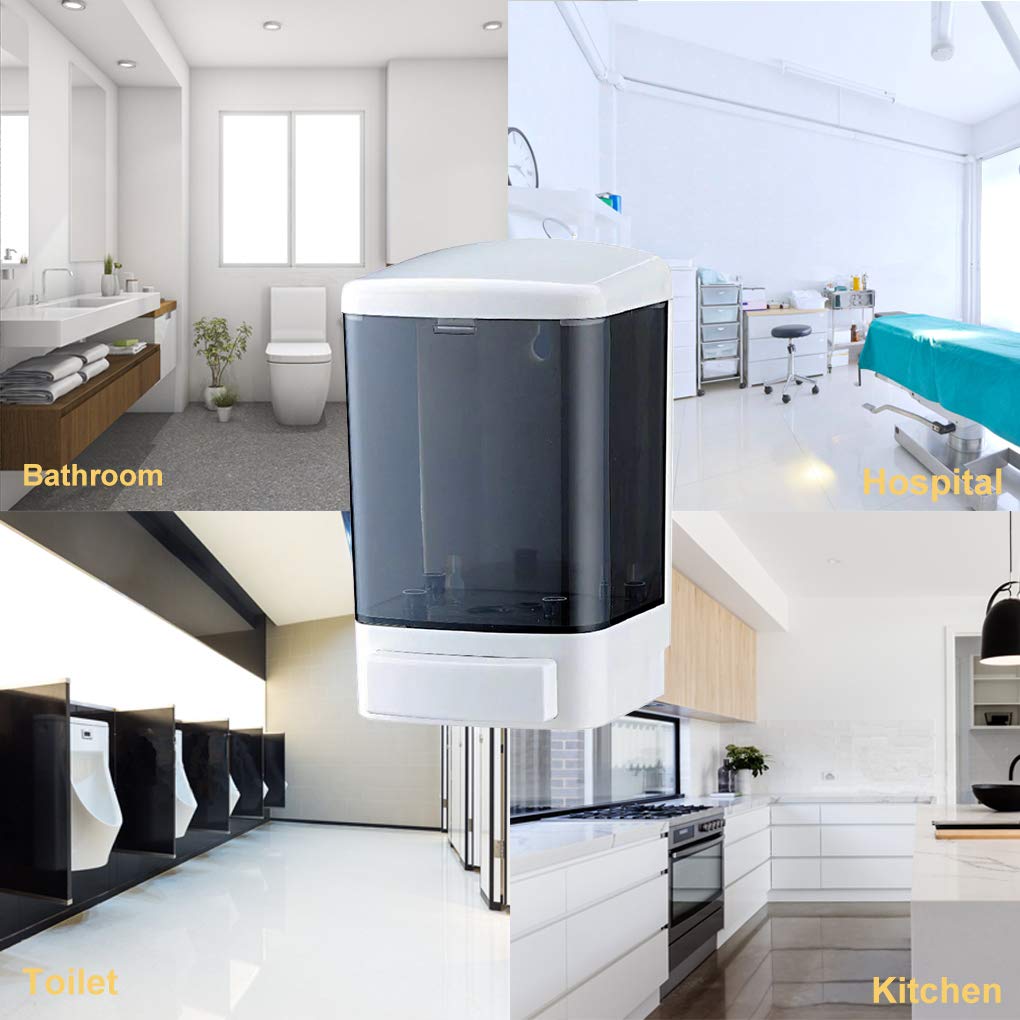 Manual Soap Dispenser Kitchen Bathroom Wall Mounted Commercial Soap Dispenser for Liquid Containers Shampoo Gel Chamber Plastic