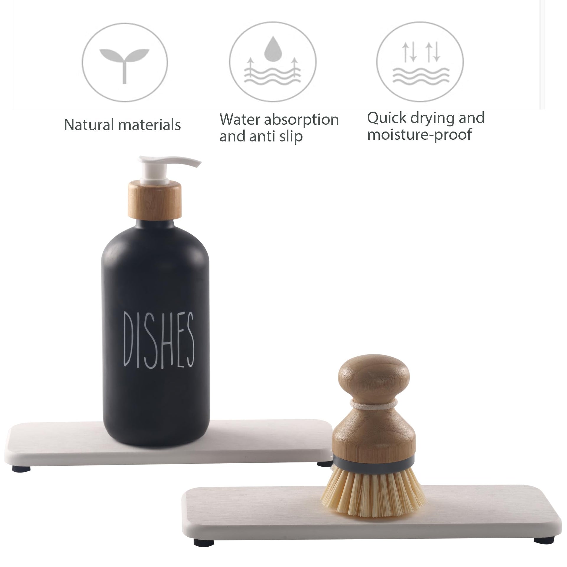 2 Pcs Sink Stone Soap Trays (2 Count)