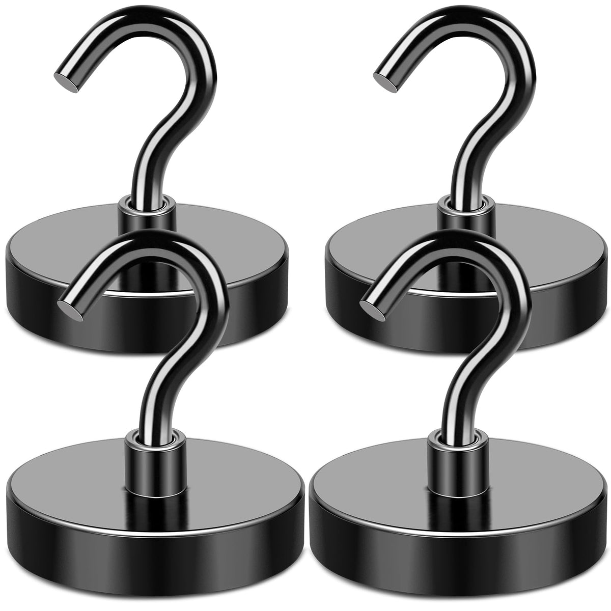 Magnetic Hooks Heavy Duty 150LB+ Strong Black Magnets Hook