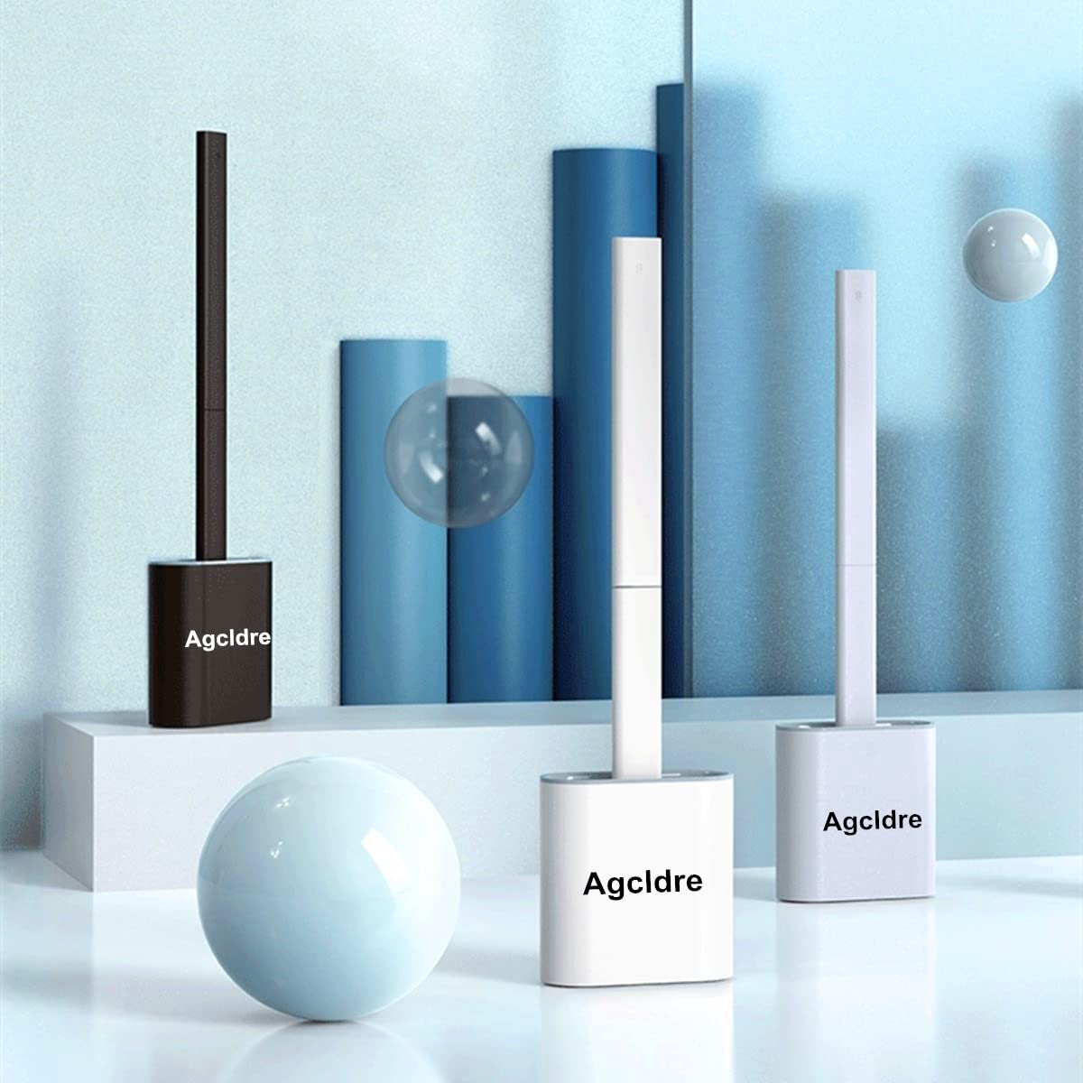 Toilet Brush with Holder Silicone Toilet Brush and Cleaning Brush for Household Bathroom Toliet Brush Set