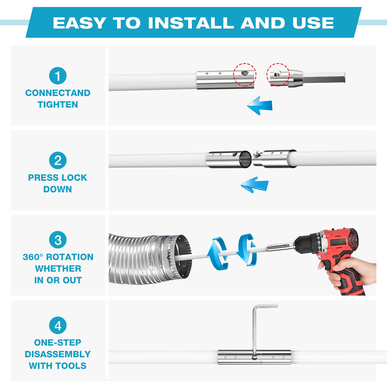50Ft Dryer Vent Cleaner Kit